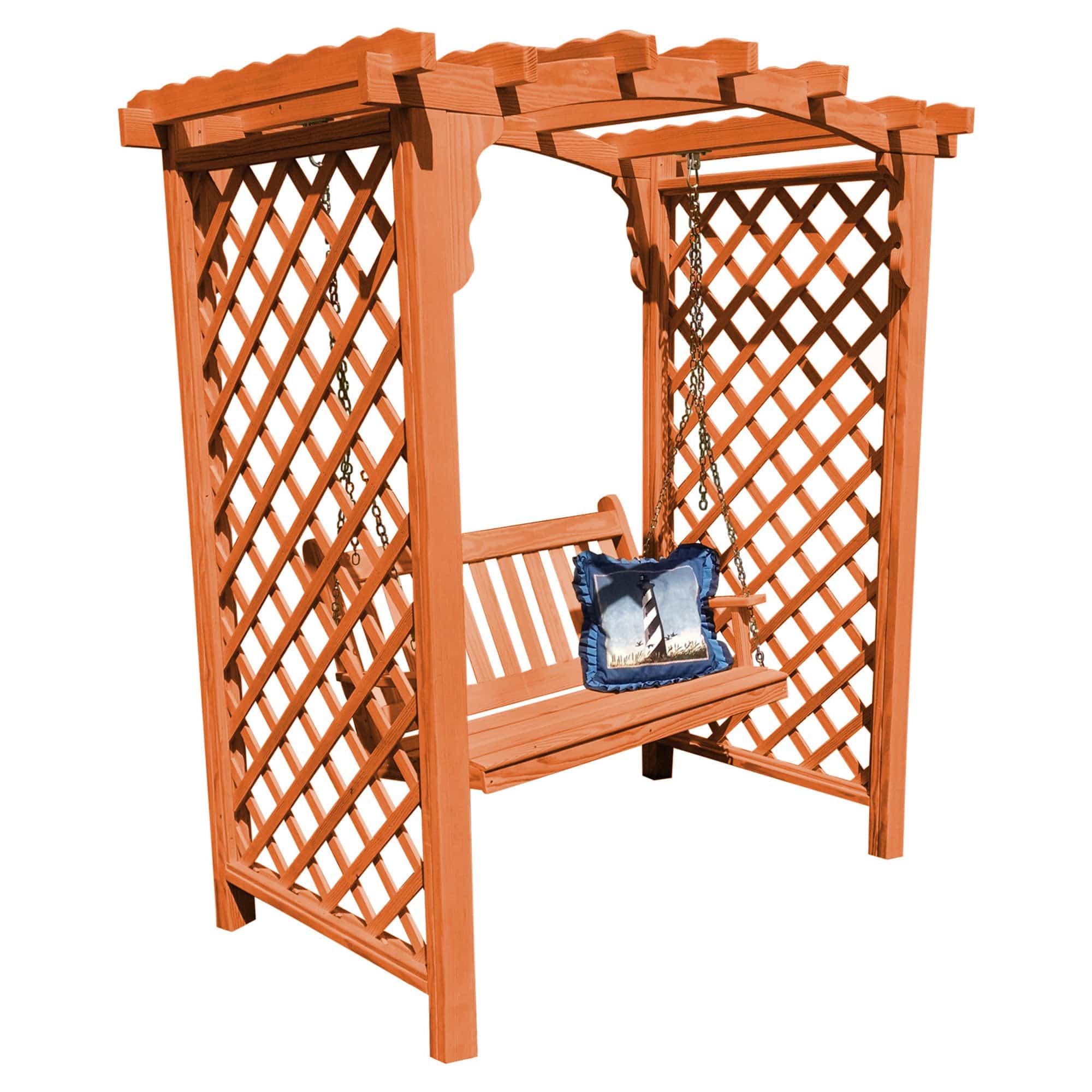 Heritage Lawncraft Newberry Wooden Garden Arbor With Swing