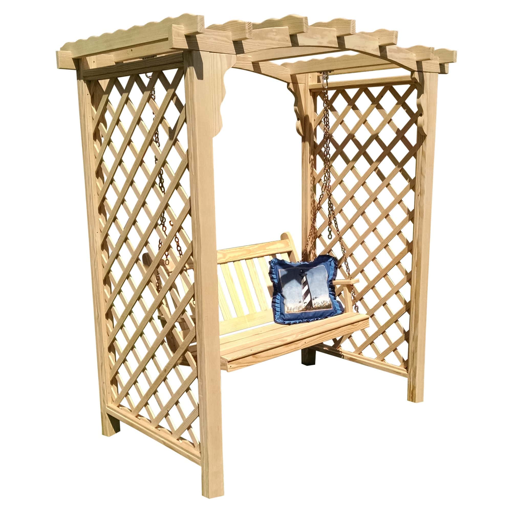 Heritage Lawncraft Newberry Wooden Garden Arbor With Swing