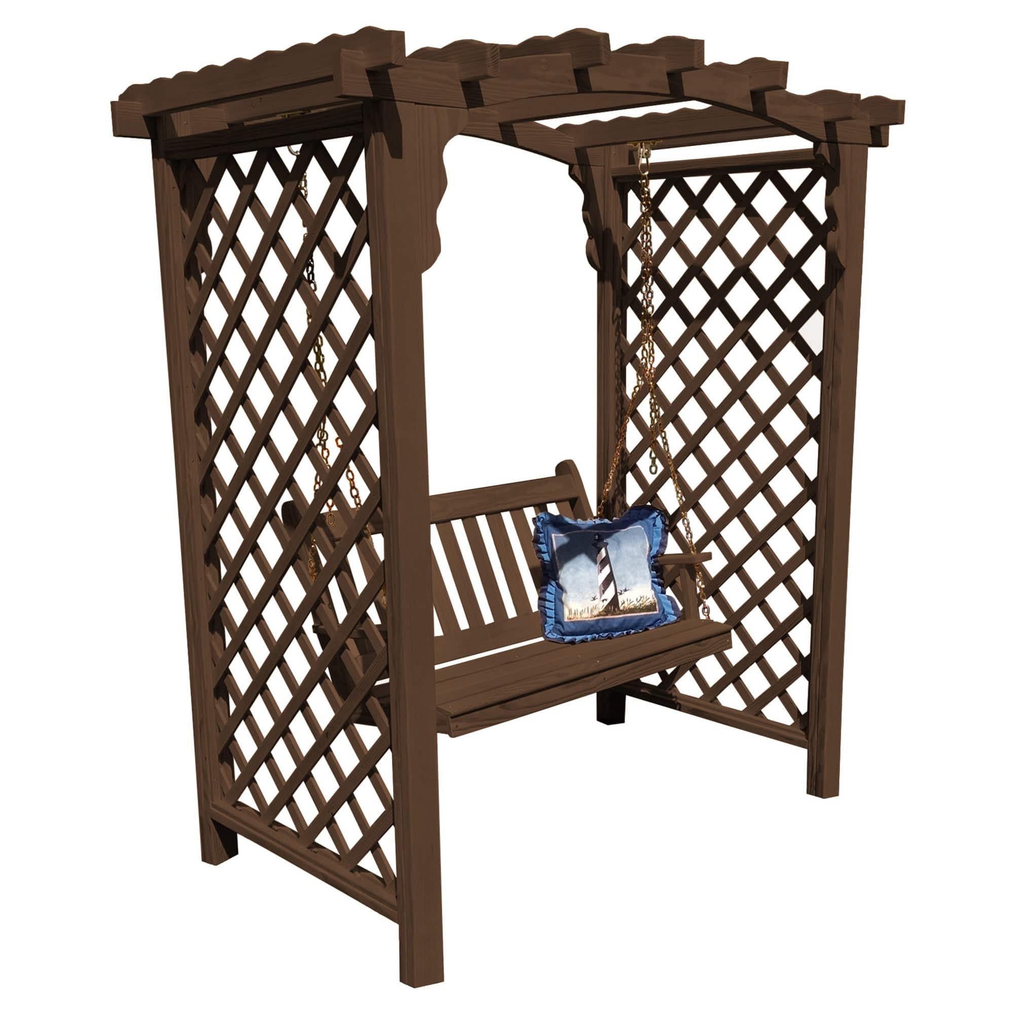 Heritage Lawncraft Newberry Wooden Garden Arbor With Swing