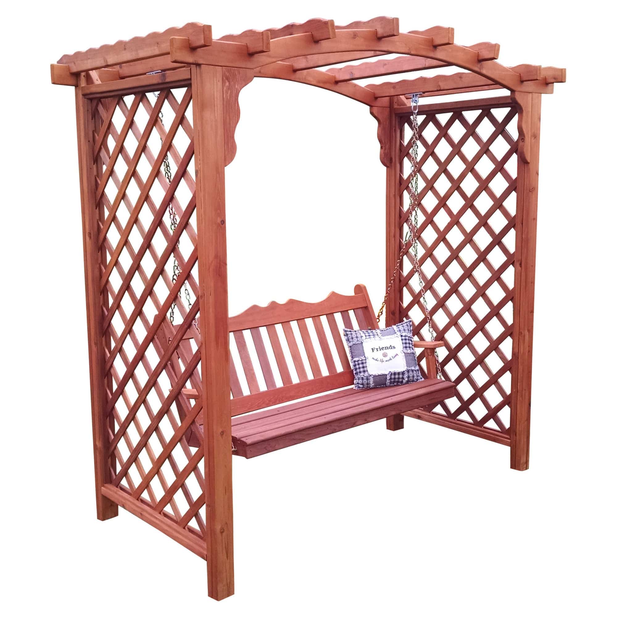 Heritage Lawncraft Newberry Cedar Garden Arbor with Swing