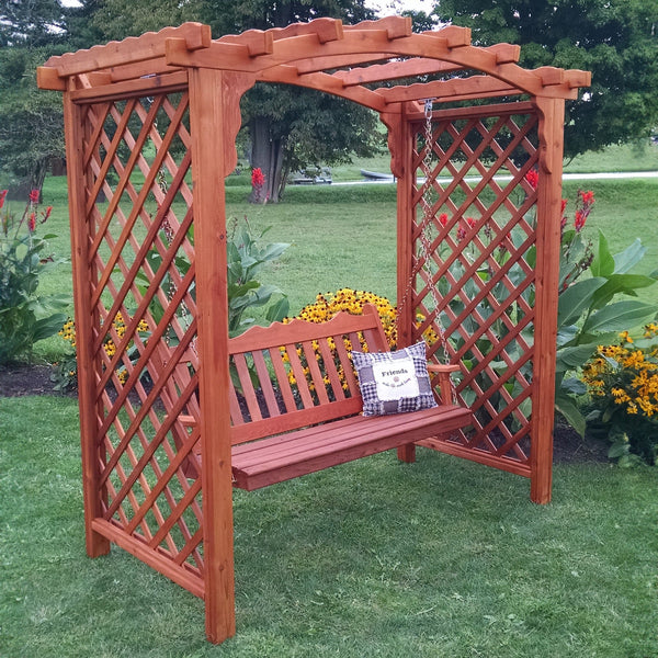 Heritage Lawncraft Newberry Cedar Garden Arbor with Swing