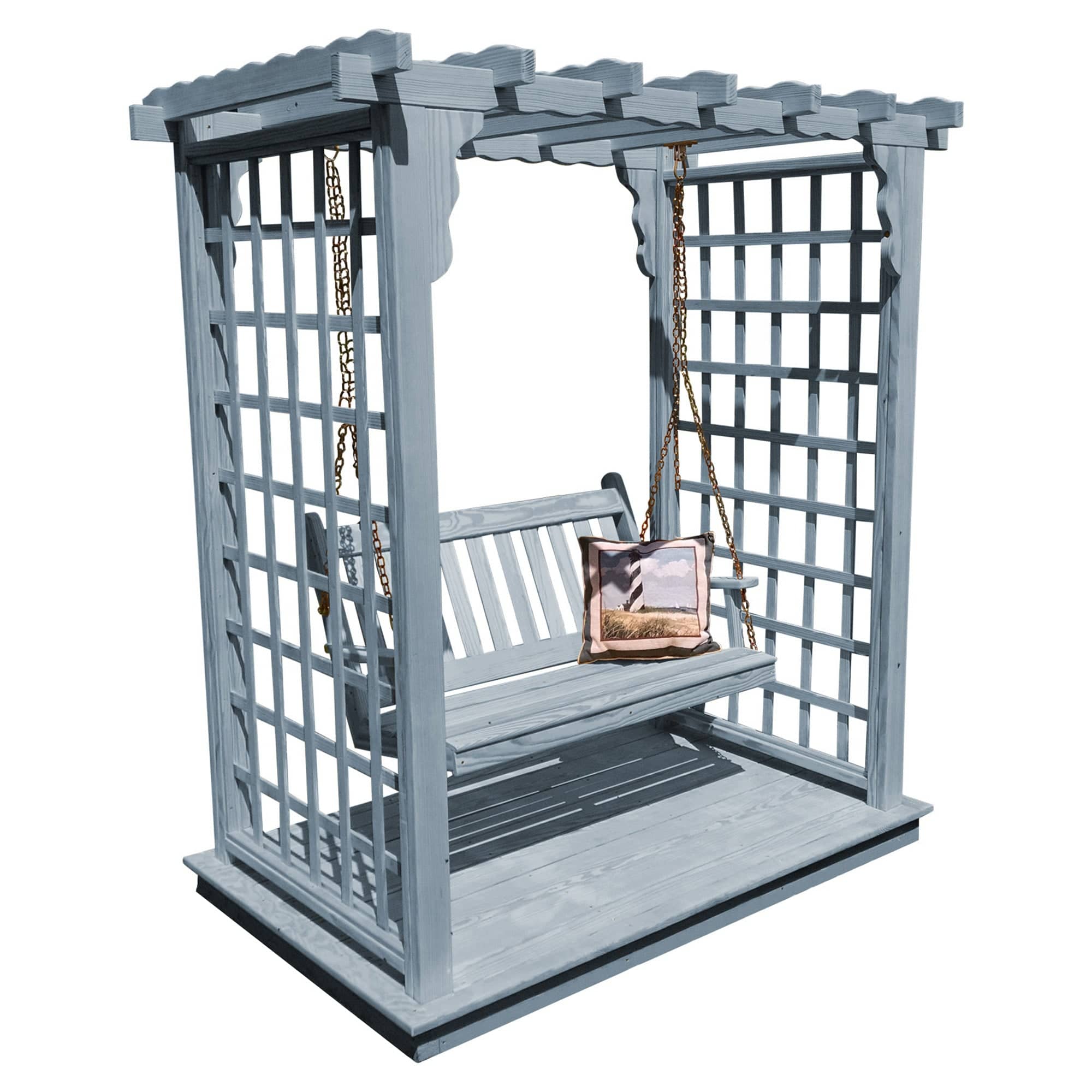 Heritage Lawncraft Bainbridge Pressure Treated Arbor with Swing