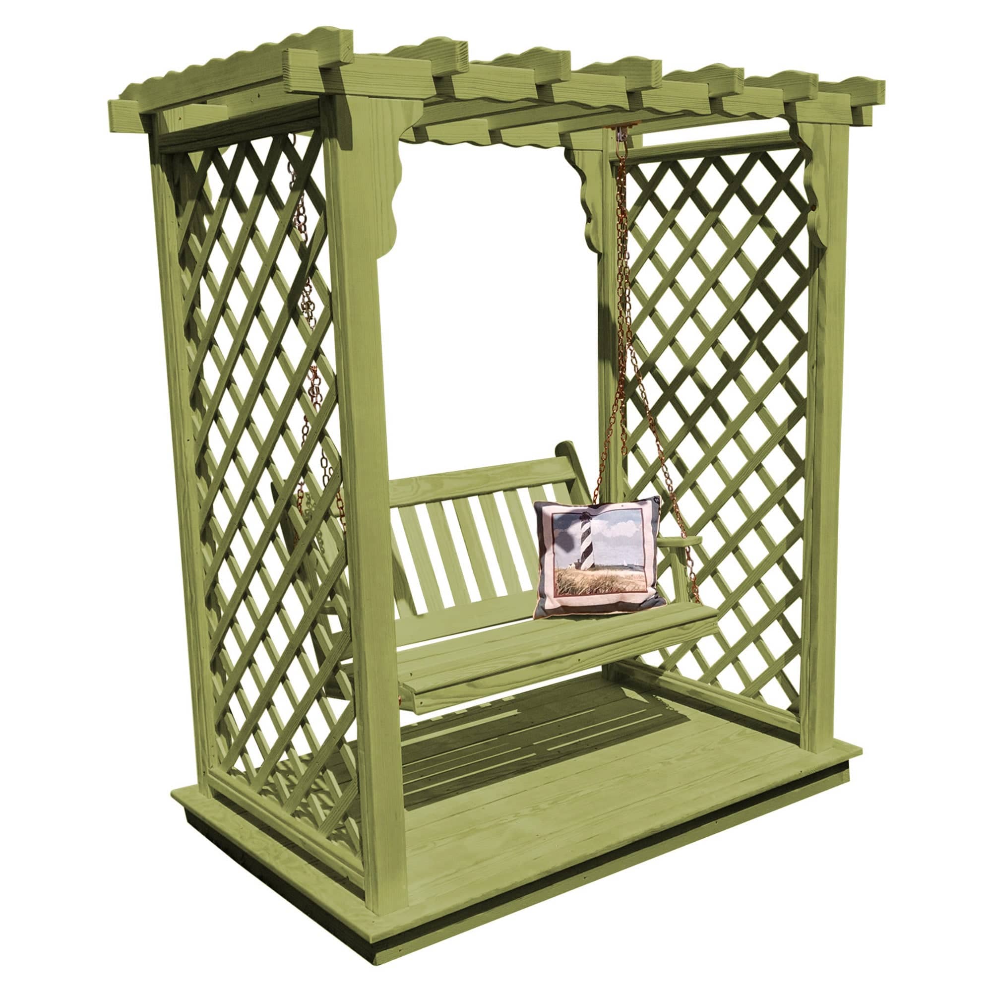 Heritage Lawncraft Manchester Wooden Arbor with Swing