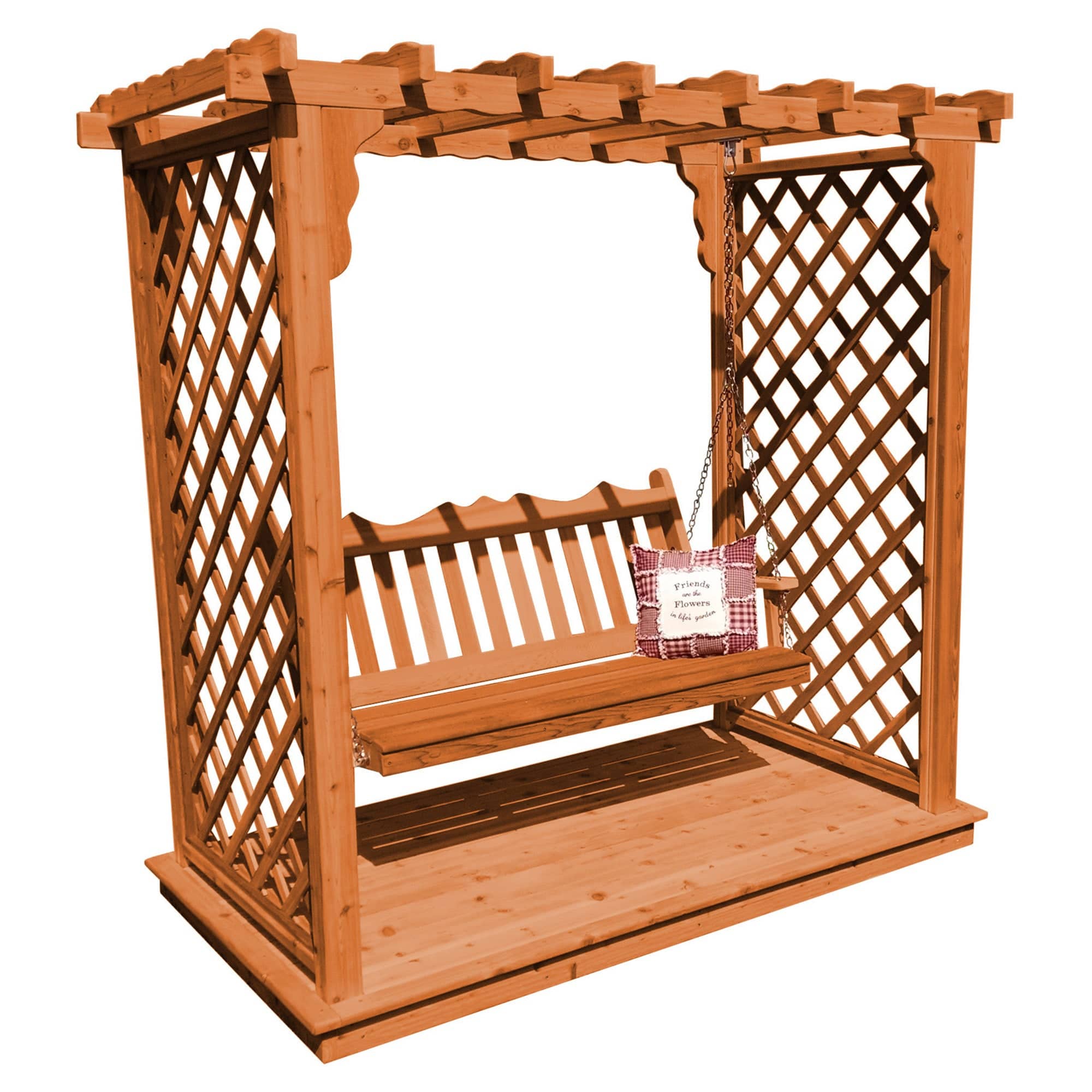 Heritage Lawncraft Manchester Cedar Garden Arbor with Swing