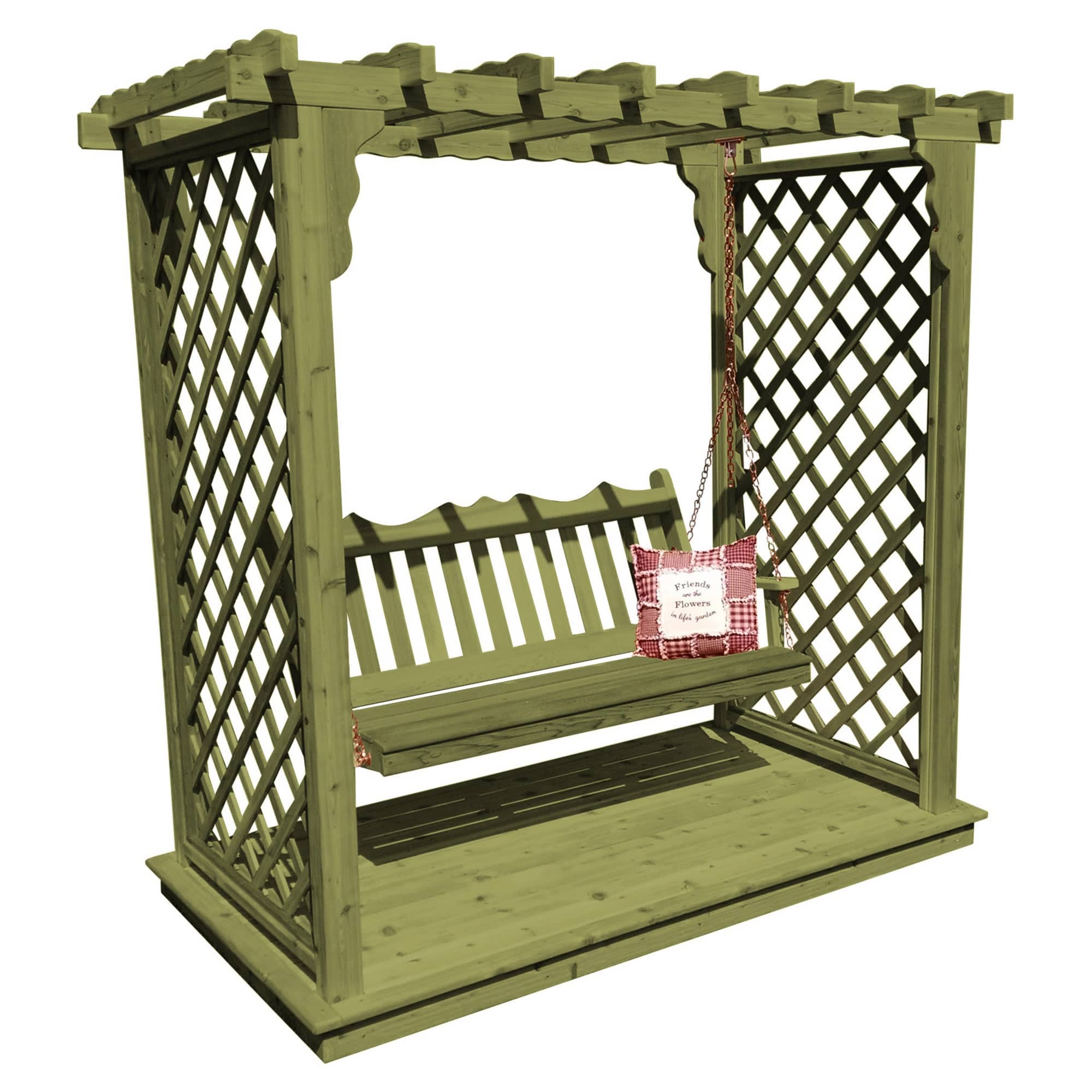 Heritage Lawncraft Manchester Cedar Garden Arbor with Swing