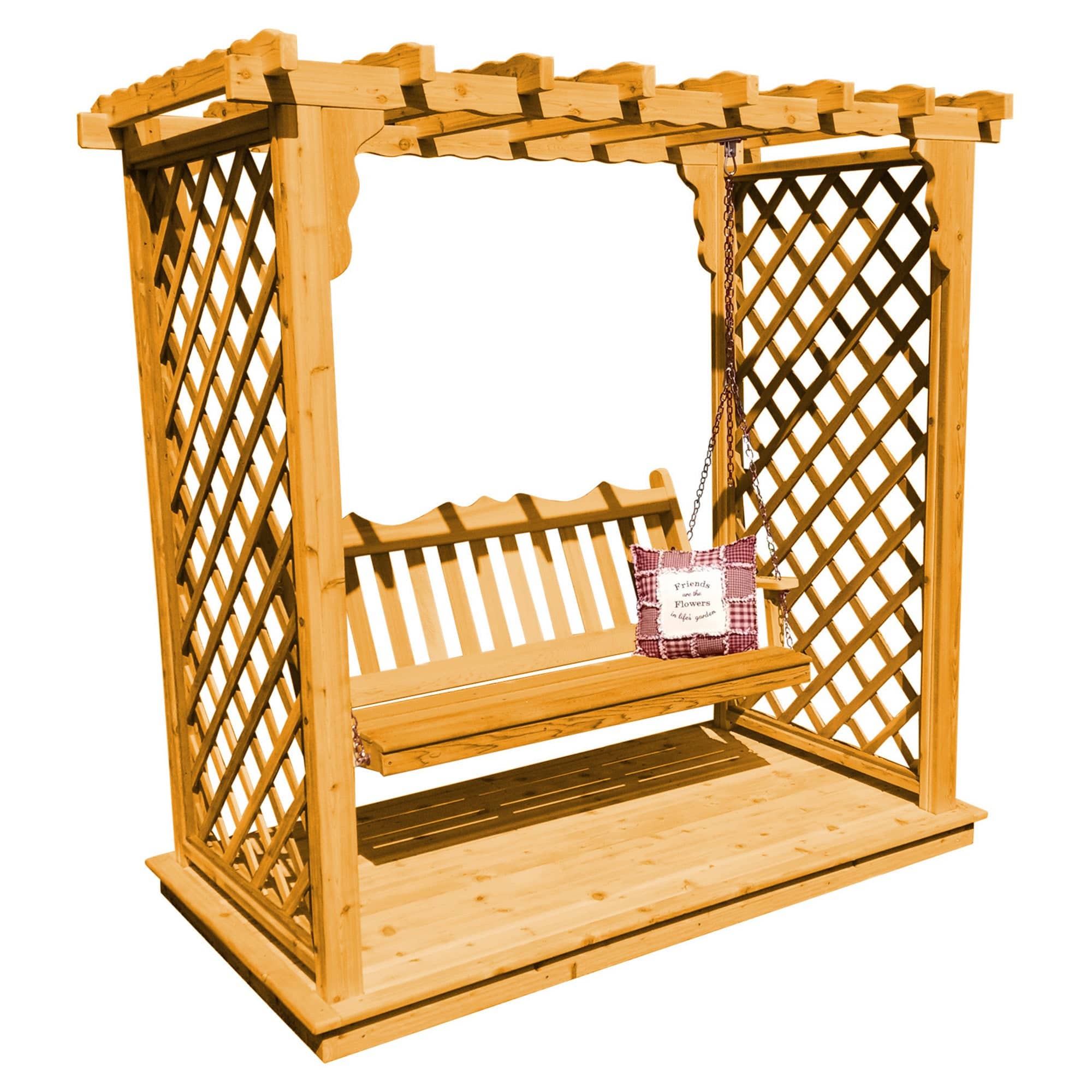 Heritage Lawncraft Manchester Cedar Garden Arbor with Swing