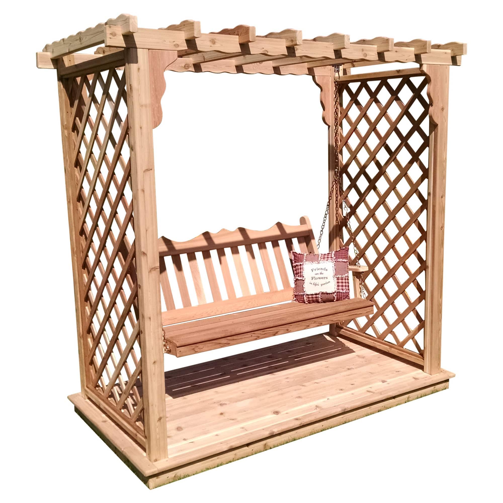 Heritage Lawncraft Manchester Cedar Garden Arbor with Swing