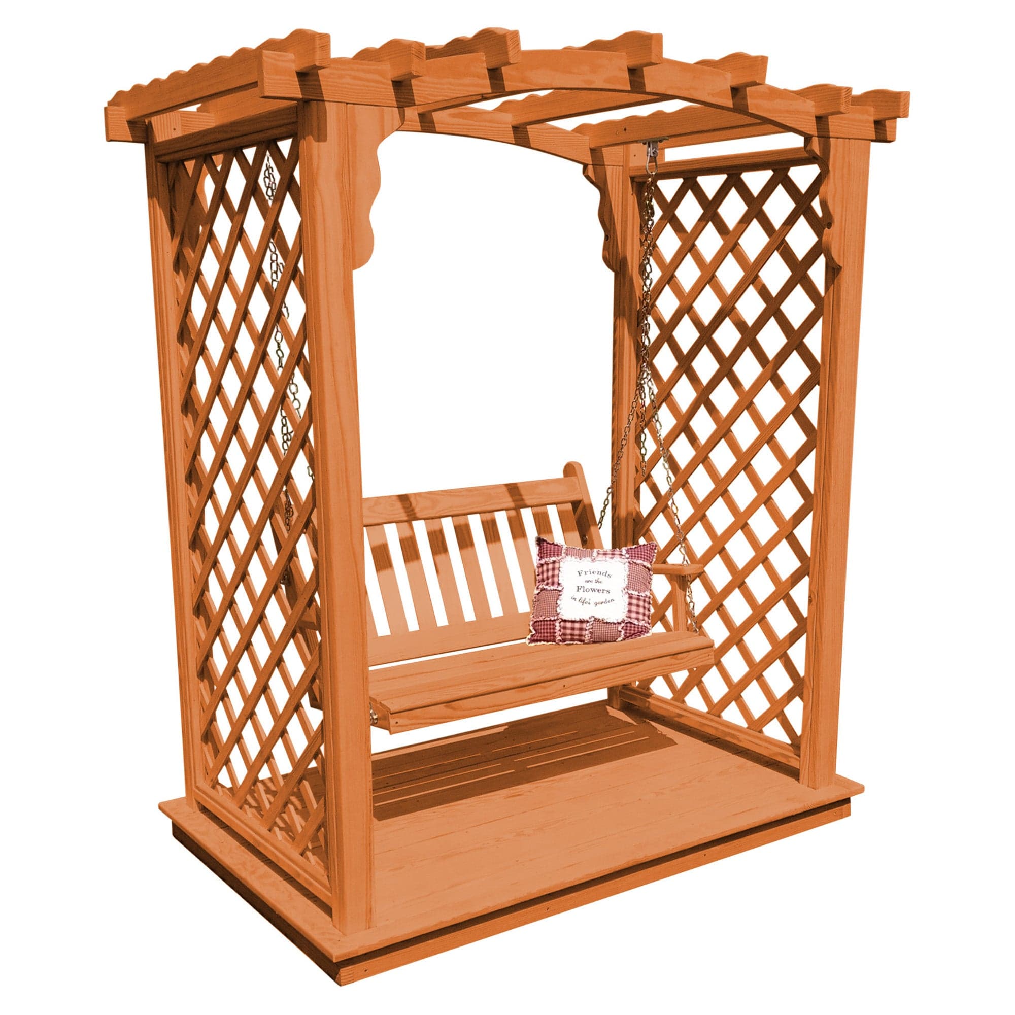 Heritage Lawncraft Newberry Wooden Garden Arbor With Swing