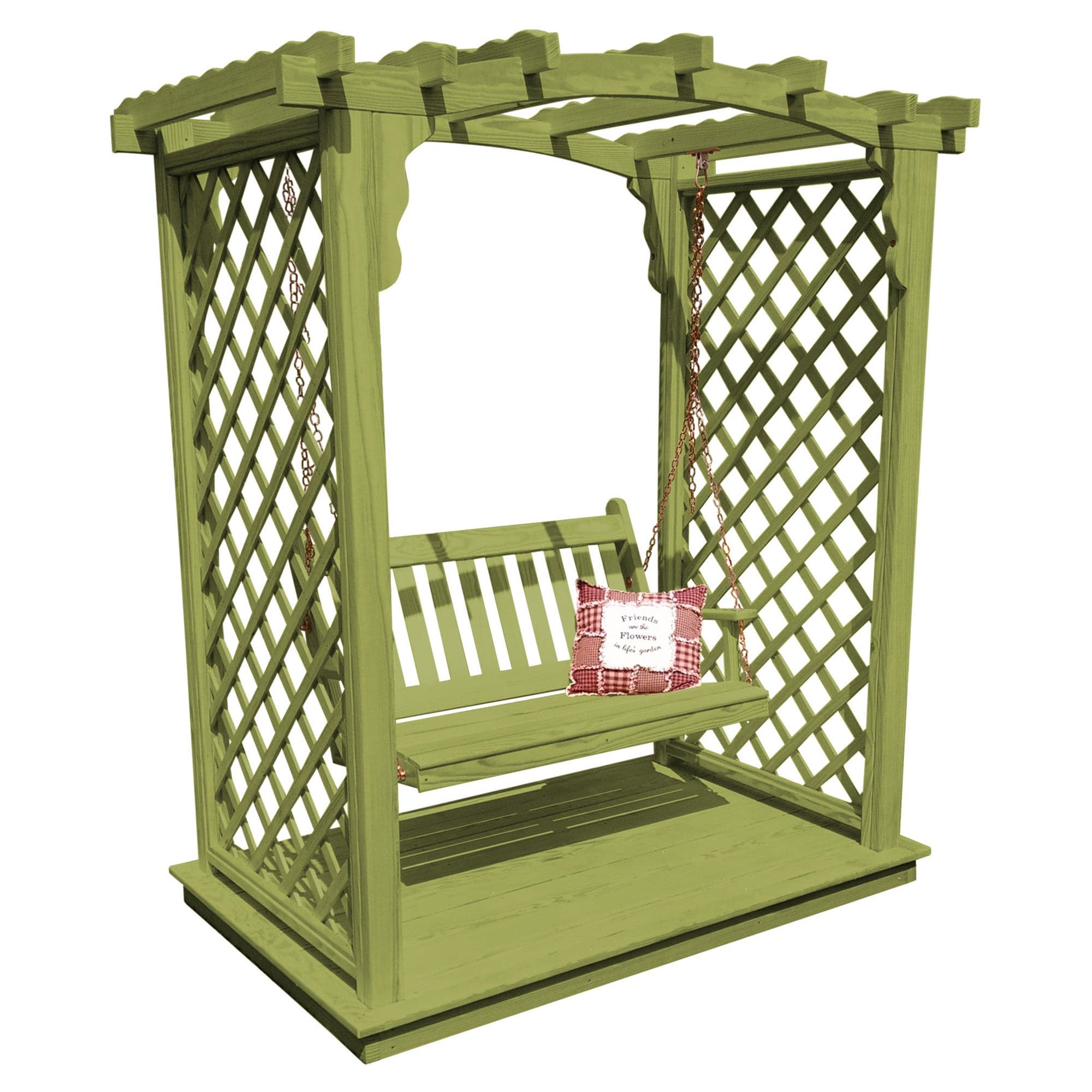 Heritage Lawncraft Newberry Wooden Garden Arbor With Swing