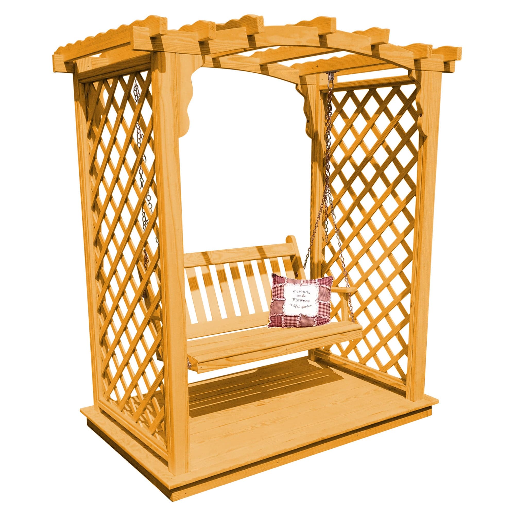 Heritage Lawncraft Newberry Wooden Garden Arbor With Swing