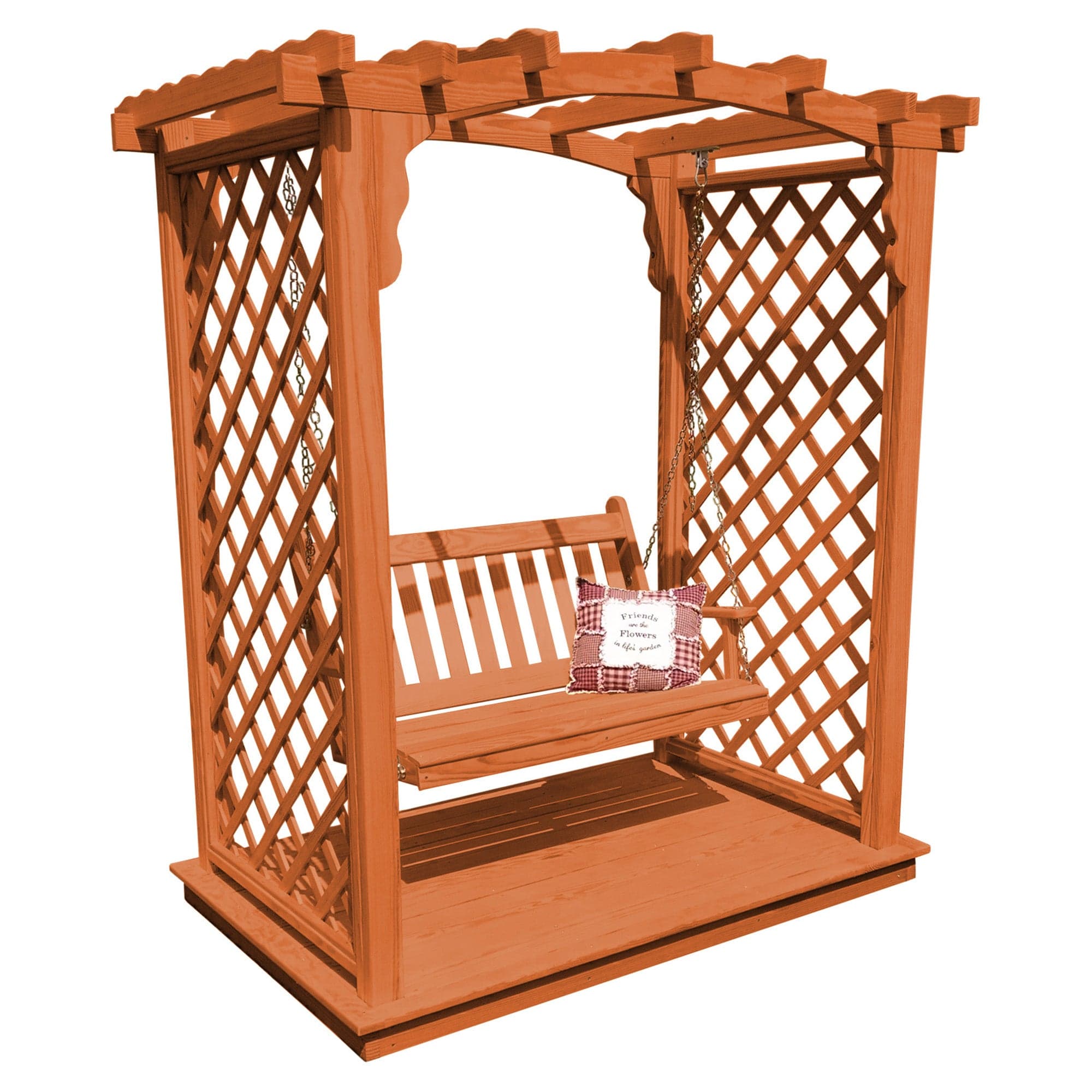 Heritage Lawncraft Newberry Wooden Garden Arbor With Swing