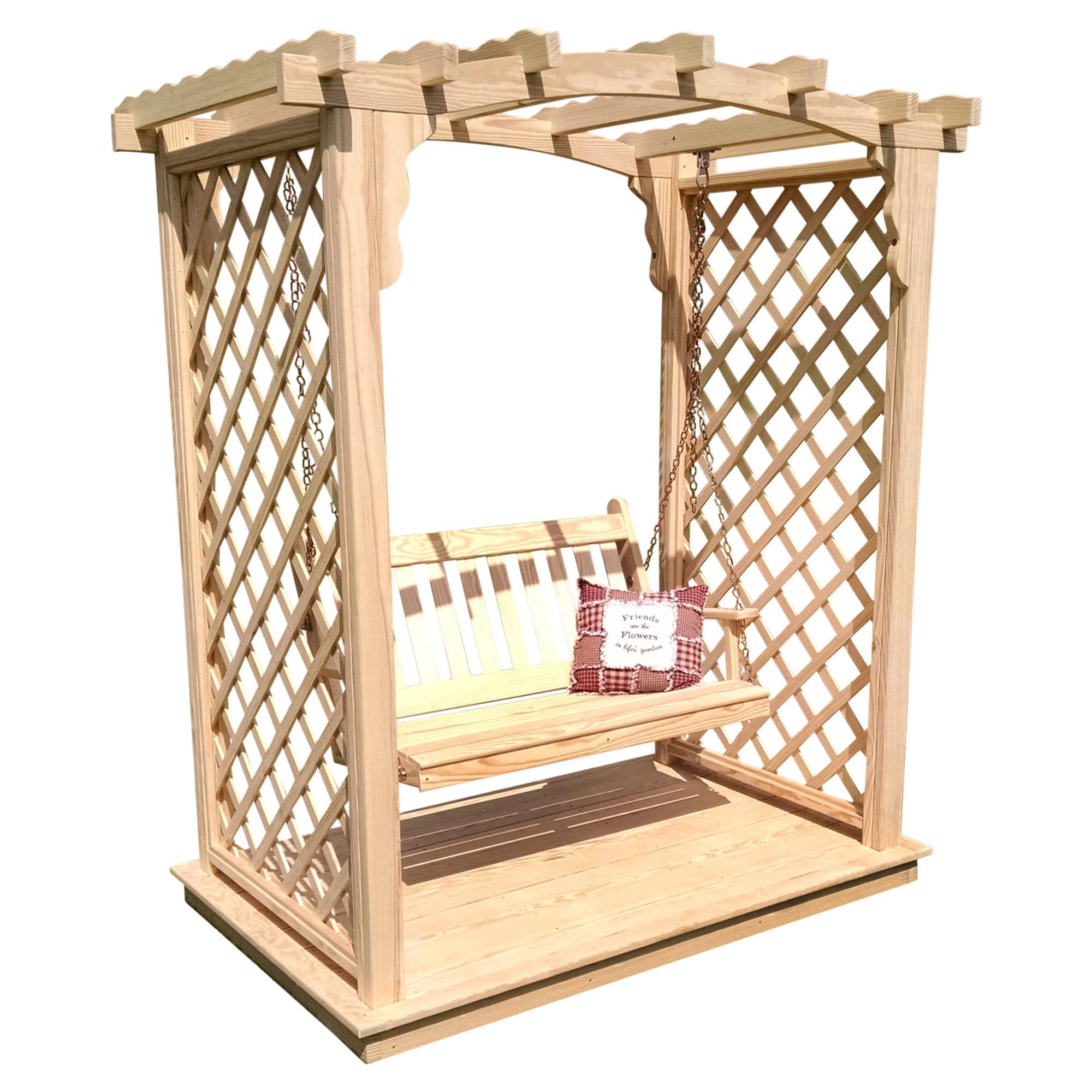 Heritage Lawncraft Newberry Wooden Garden Arbor With Swing