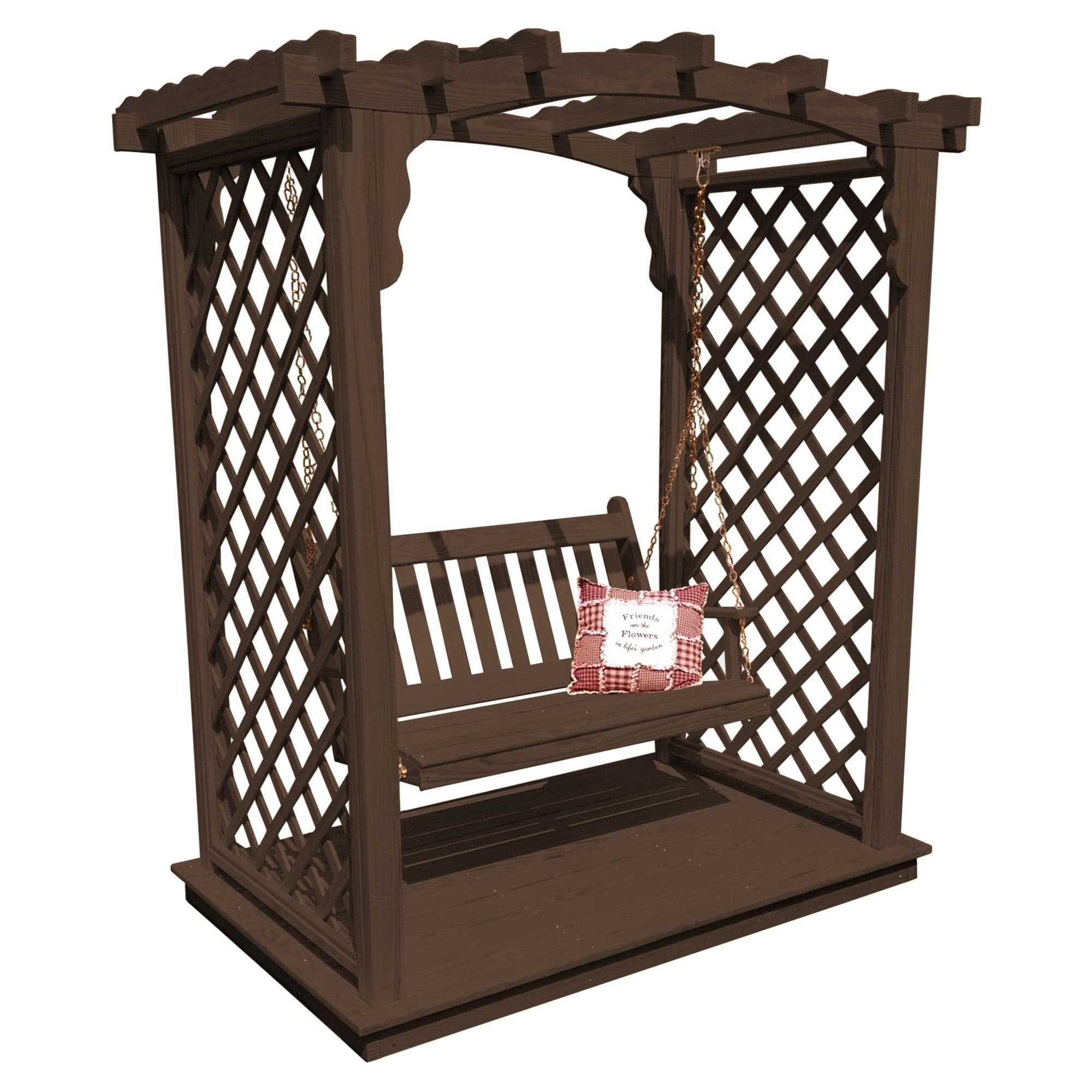 Heritage Lawncraft Newberry Wooden Garden Arbor With Swing