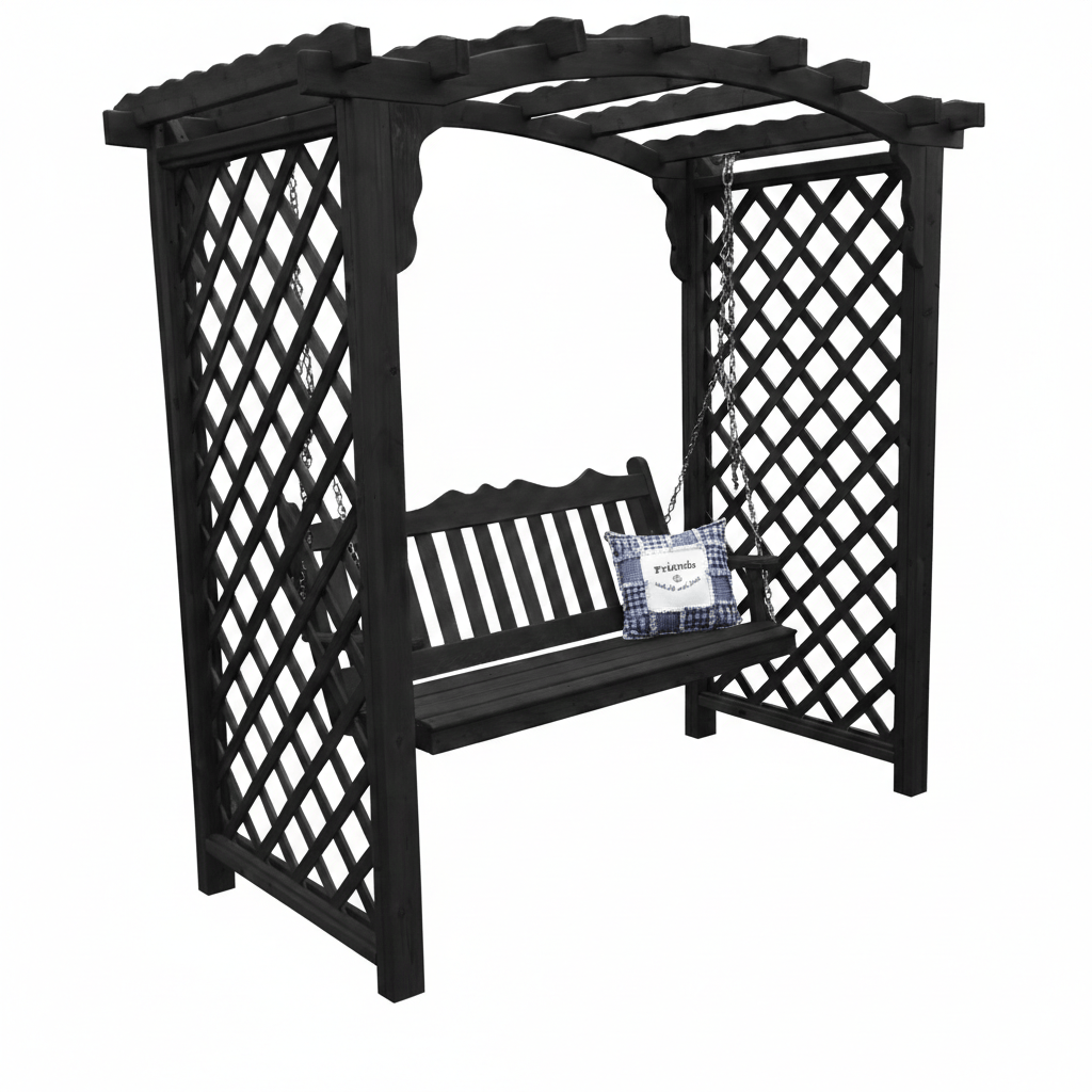 Heritage Lawncraft Newberry Cedar Garden Arbor with Swing