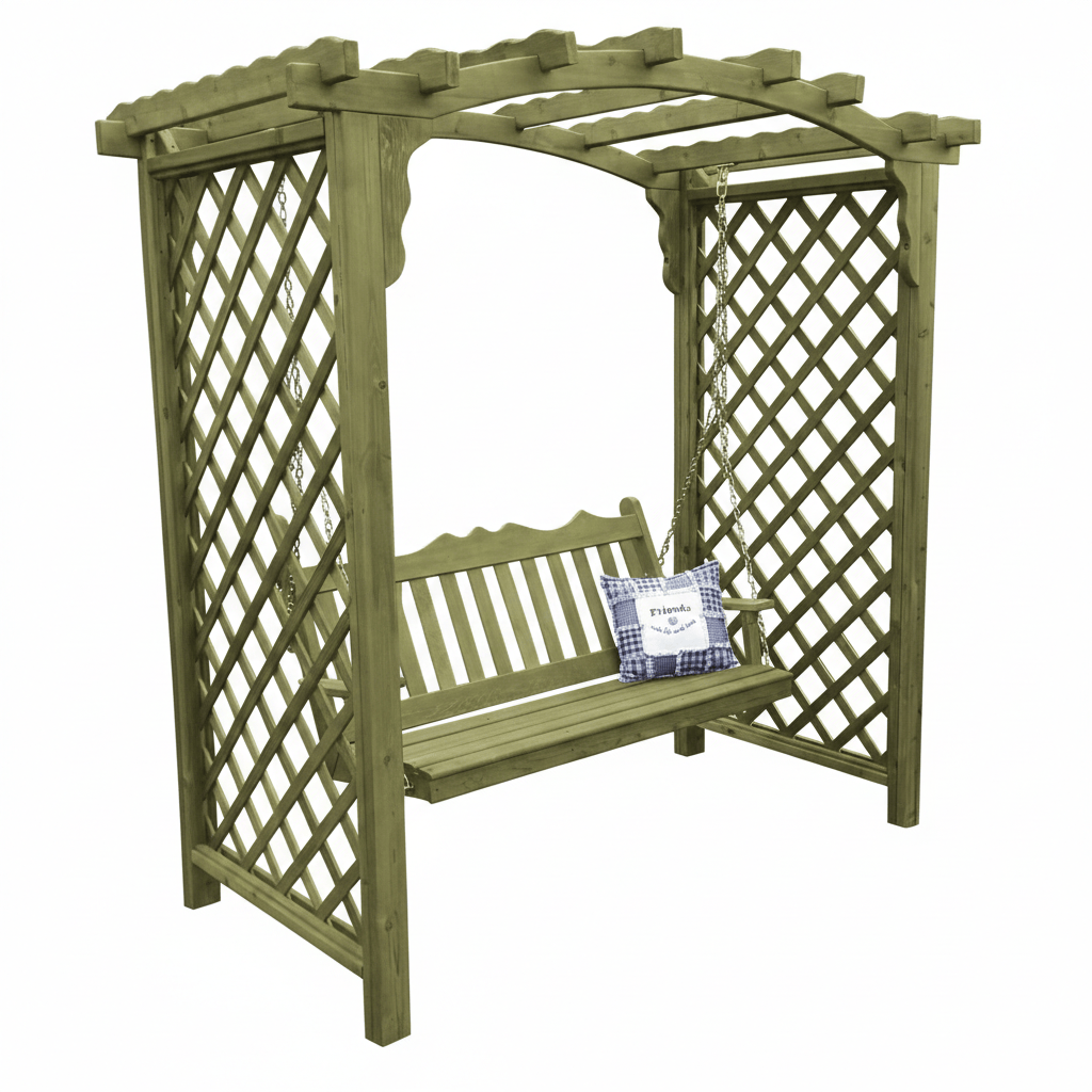 Heritage Lawncraft Newberry Cedar Garden Arbor with Swing
