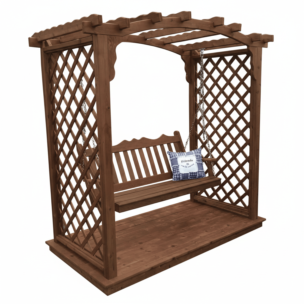 Heritage Lawncraft Newberry Cedar Garden Arbor with Swing