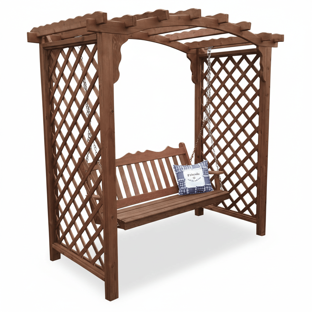 Heritage Lawncraft Newberry Cedar Garden Arbor with Swing