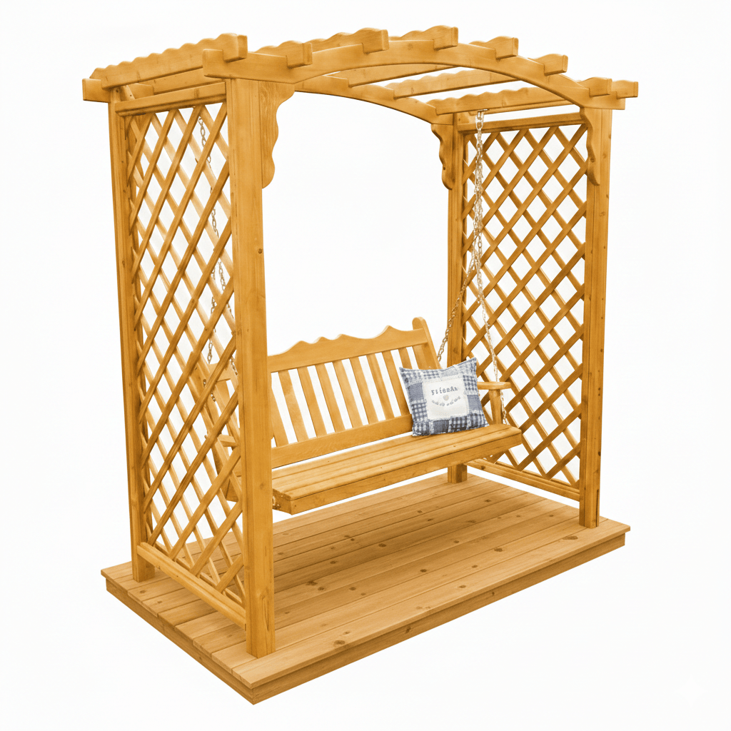 Heritage Lawncraft Newberry Cedar Garden Arbor with Swing