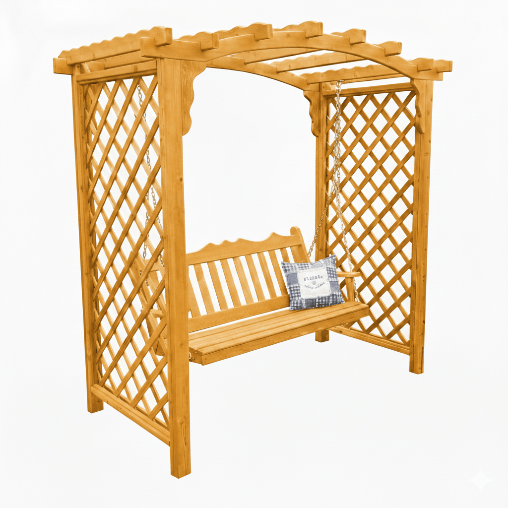 Heritage Lawncraft Newberry Cedar Garden Arbor with Swing