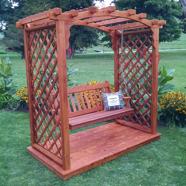 Heritage Lawncraft Newberry Cedar Garden Arbor with Swing