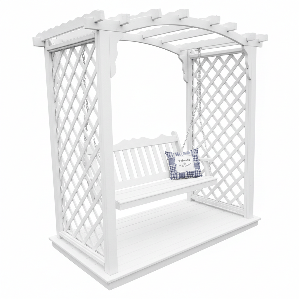 Heritage Lawncraft Newberry Cedar Garden Arbor with Swing