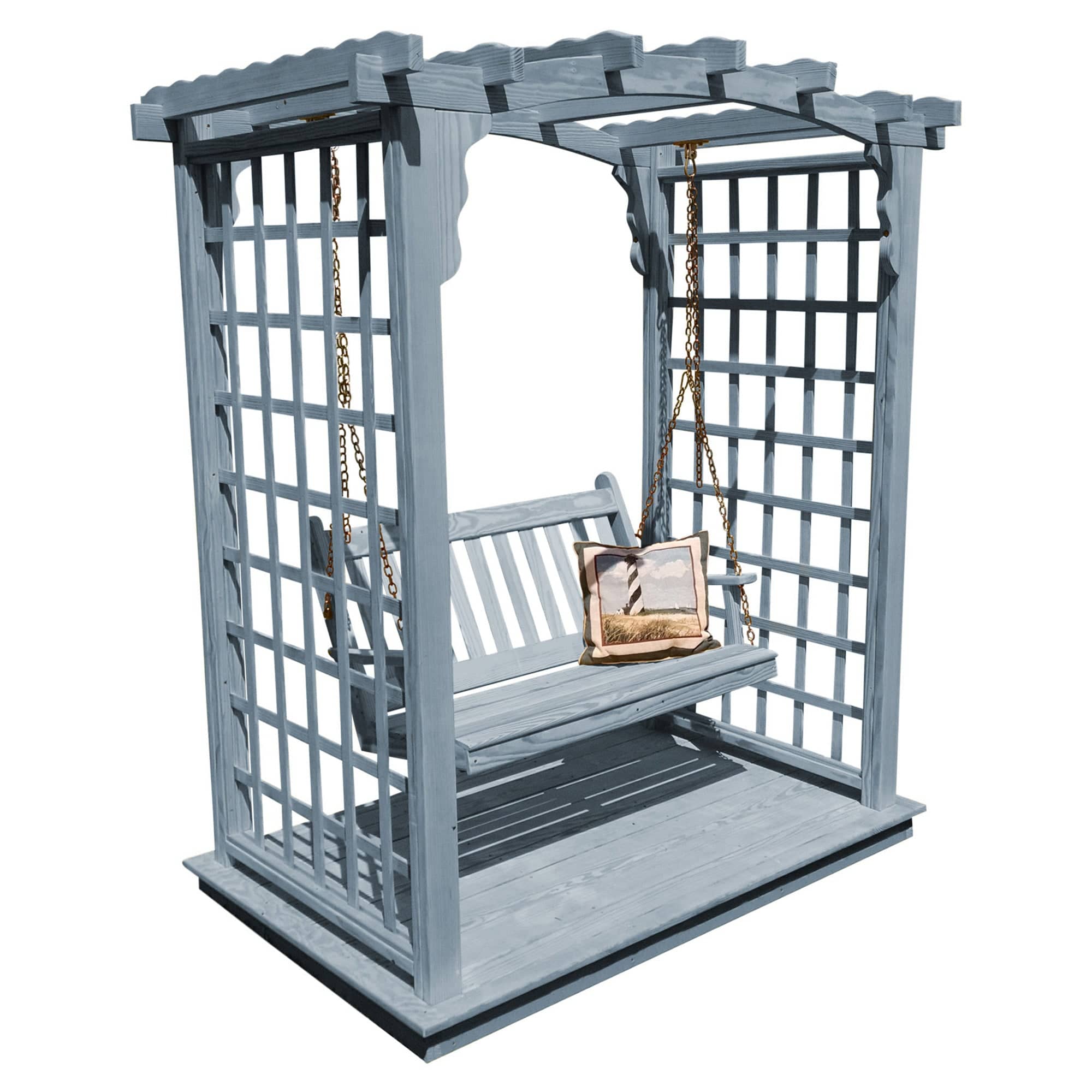 Heritage Lawncraft Cambridge Pressure Treated Arbor & Swing