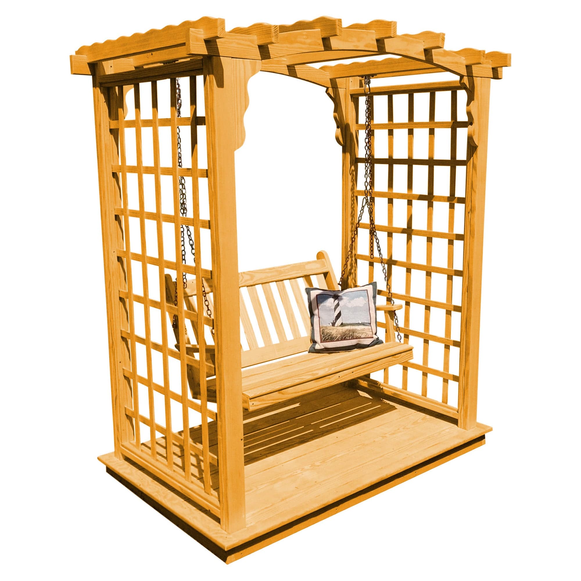 Heritage Lawncraft Cambridge Pressure Treated Arbor & Swing