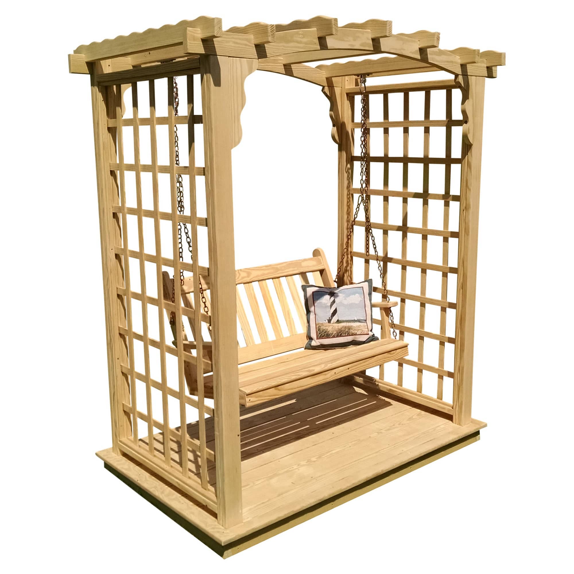 Heritage Lawncraft Cambridge Pressure Treated Arbor & Swing