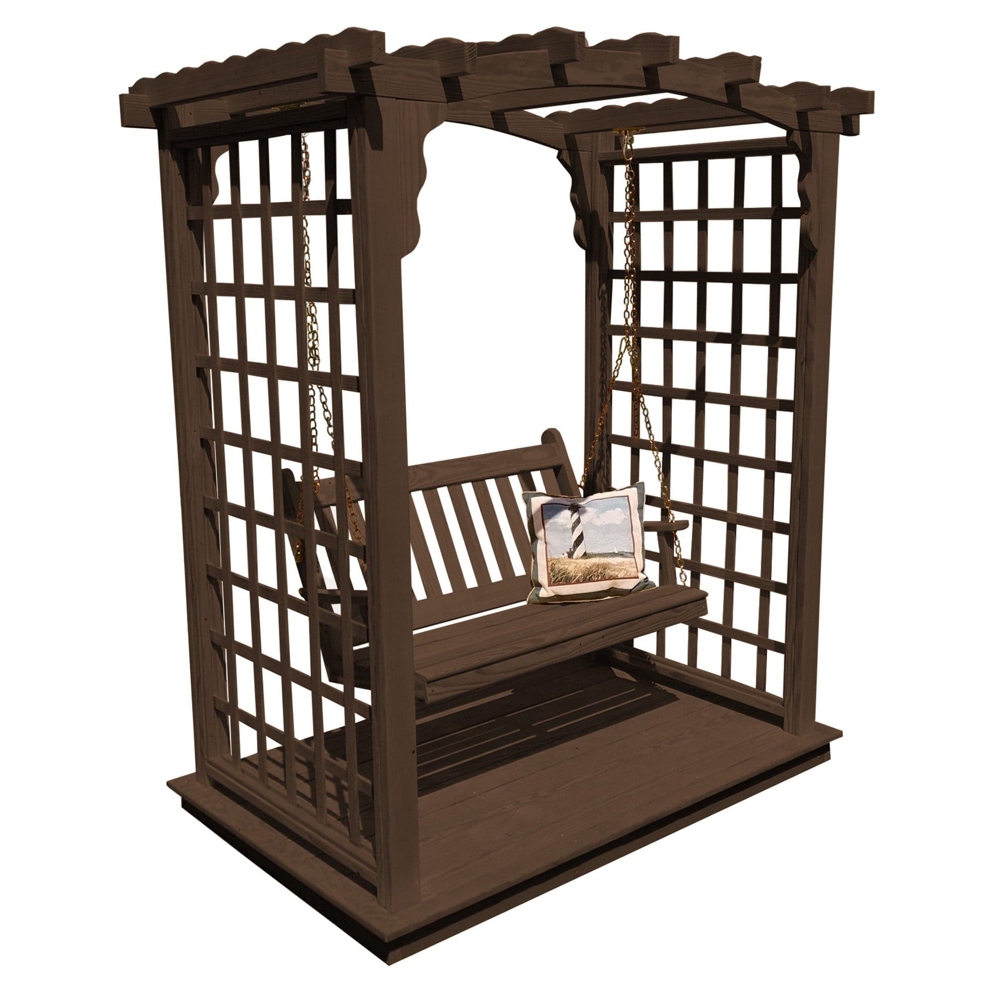 Heritage Lawncraft Cambridge Pressure Treated Arbor & Swing