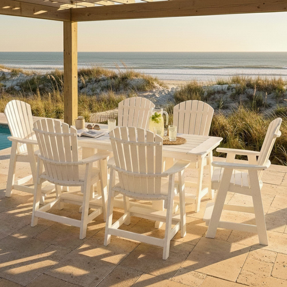 Keystone Amish Co. Sunburst 7-Piece Poly Counter Height Dining Set