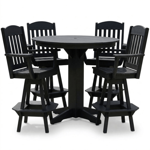 Keystone Amish Co. Classic 5-Piece Poly Round Bar-Height Dining Set