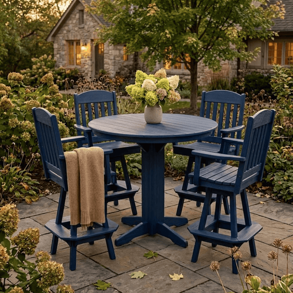 Keystone Amish Co. Classic 5-Piece Poly Round Bar-Height Dining Set