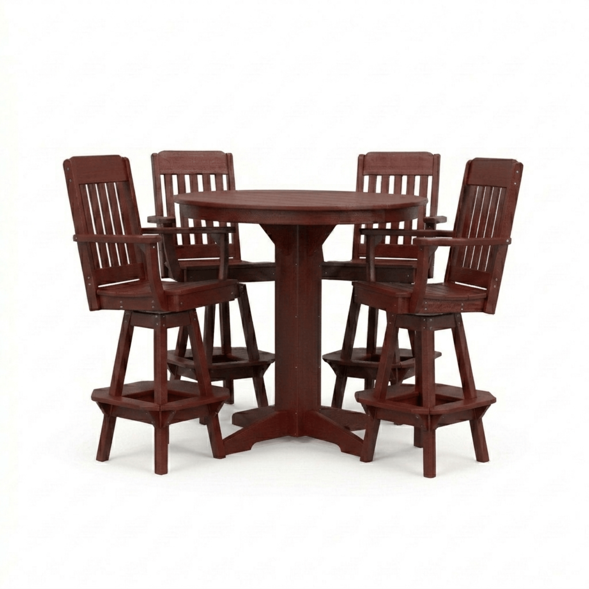 Keystone Amish Co. Traditional 5-Piece Bar Poly Dining Set with Round Table