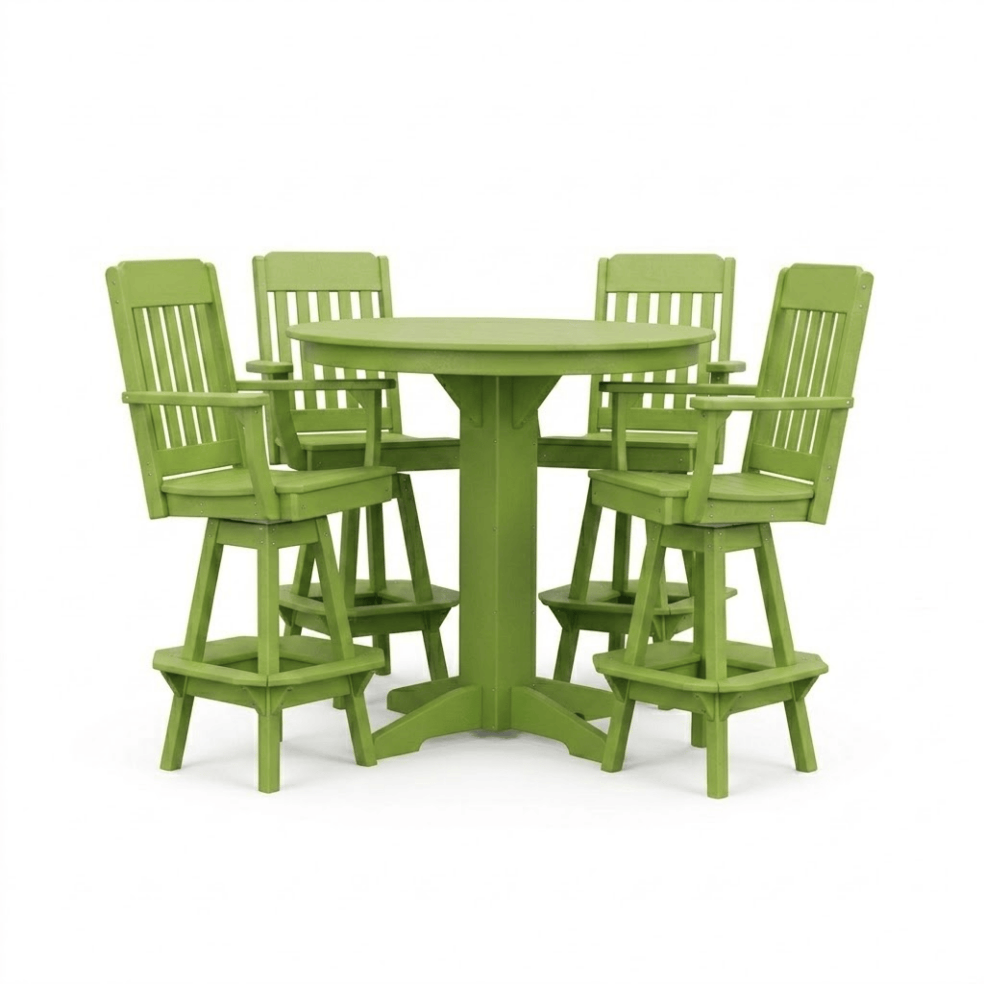 Keystone Amish Co. Traditional 5-Piece Bar Poly Dining Set with Round Table