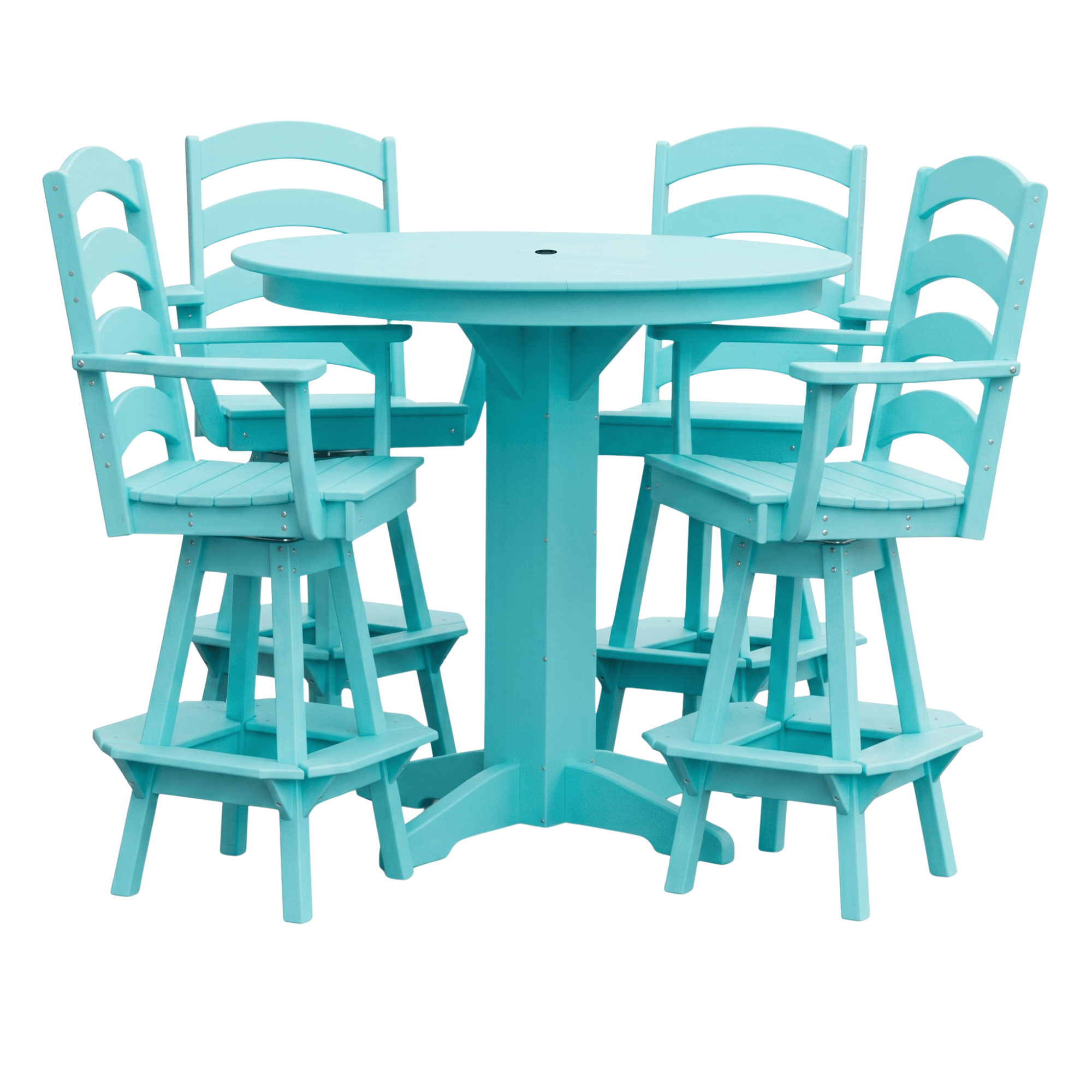 Keystone Amish Co. Poly Composite Josie 5-Piece Bar Dining Set with Round Table