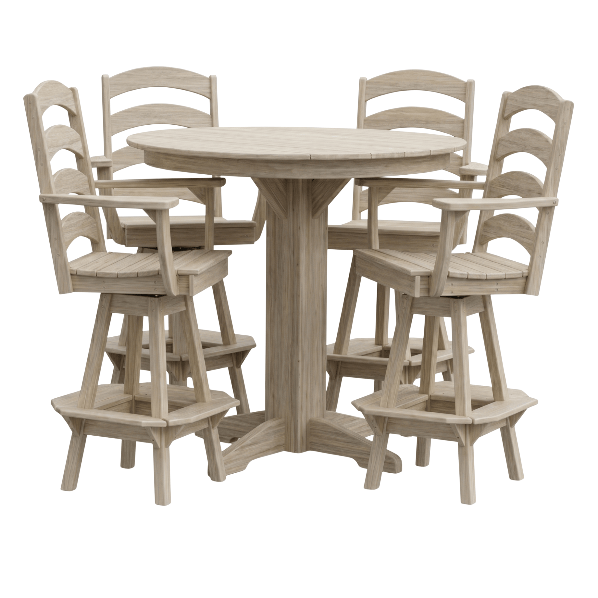 Keystone Amish Co. Poly Composite Josie 5-Piece Bar Dining Set with Round Table