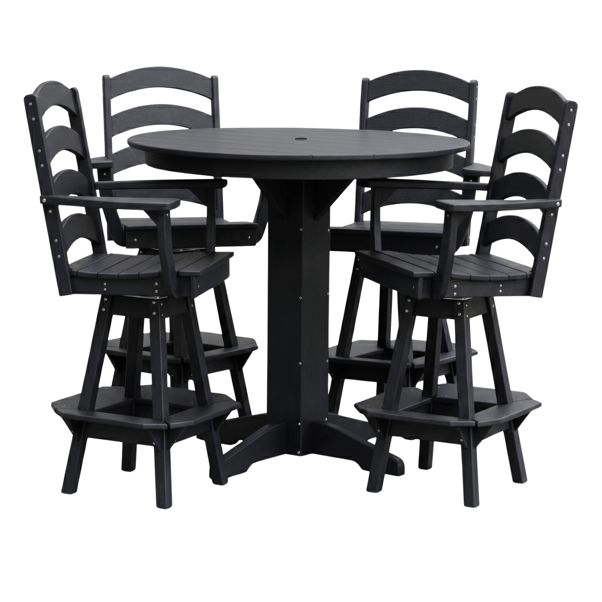 Keystone Amish Co. Poly Composite Josie 5-Piece Bar Dining Set with Round Table
