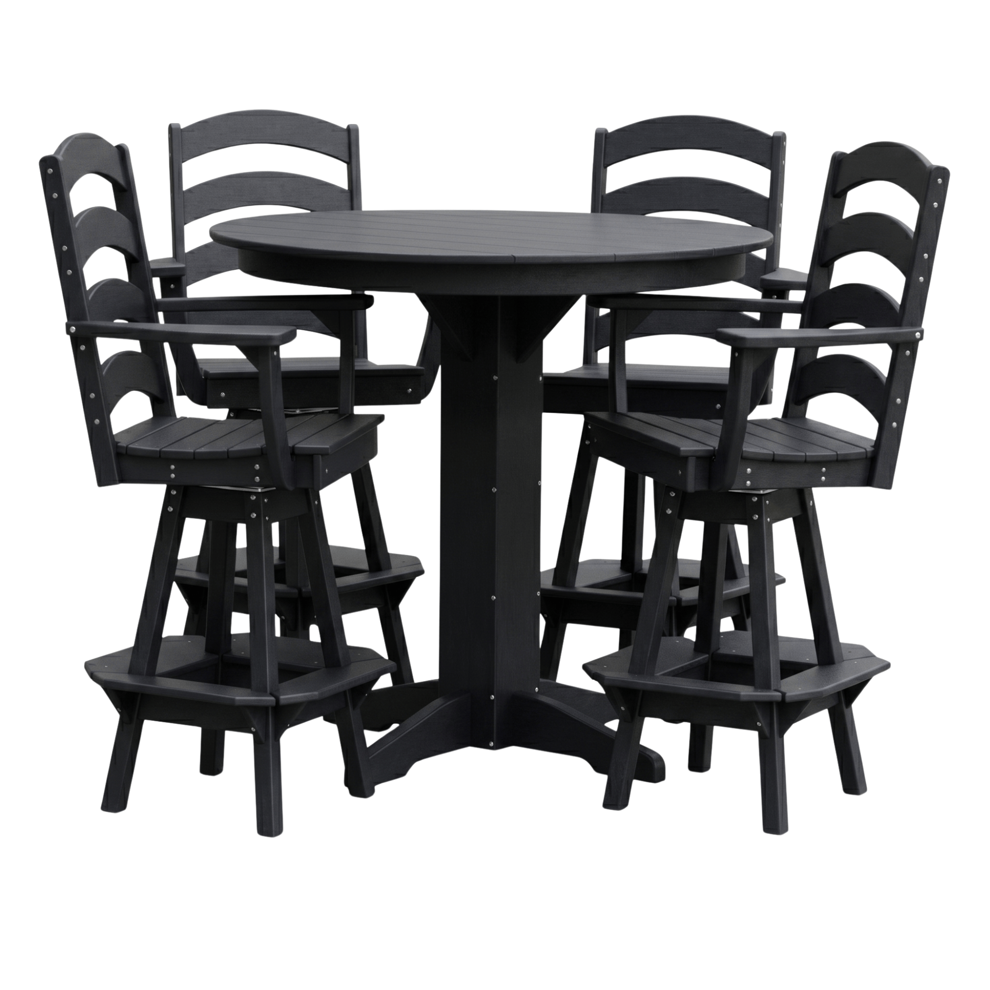 Keystone Amish Co. Poly Composite Josie 5-Piece Bar Dining Set with Round Table
