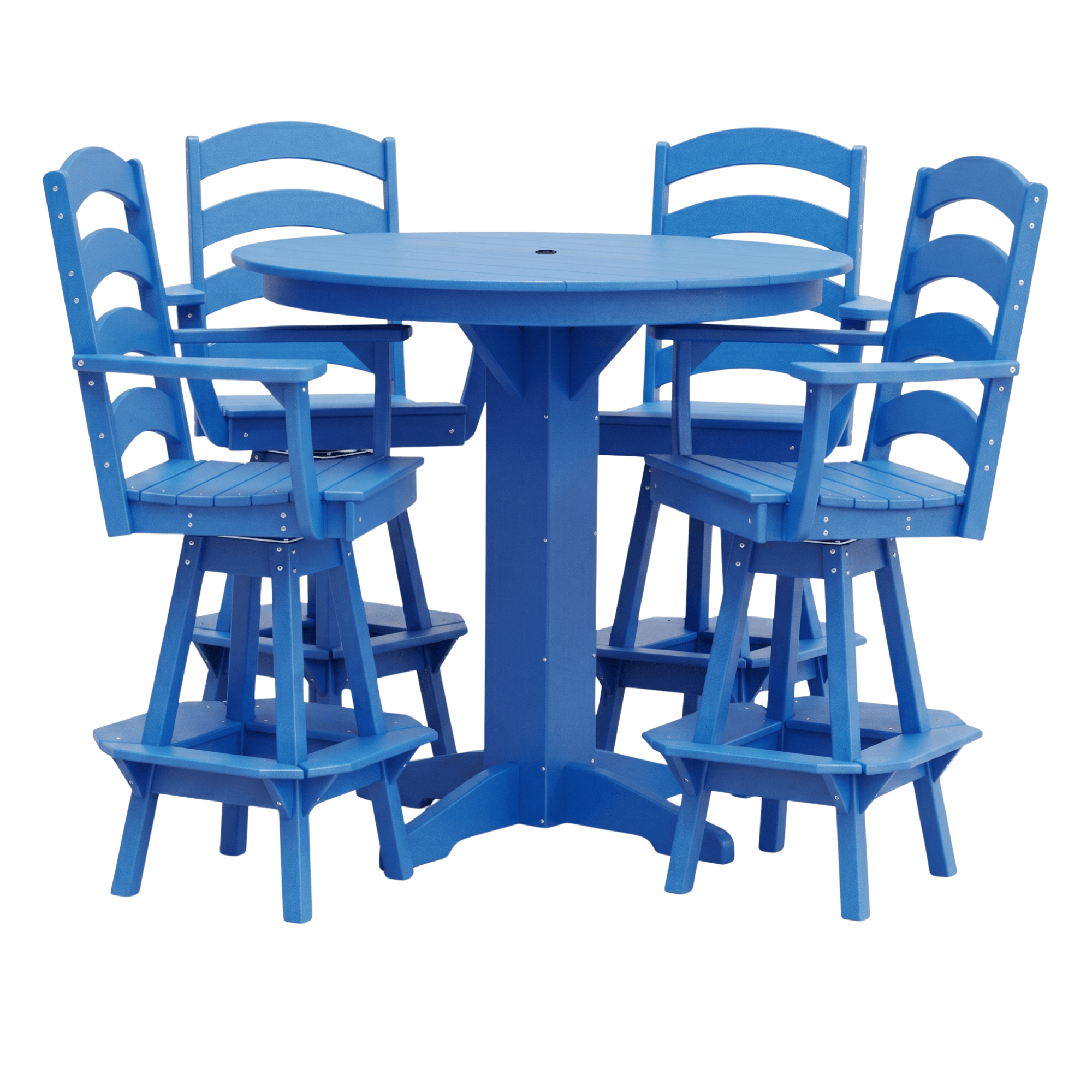 Keystone Amish Co. Poly Composite Josie 5-Piece Bar Dining Set with Round Table