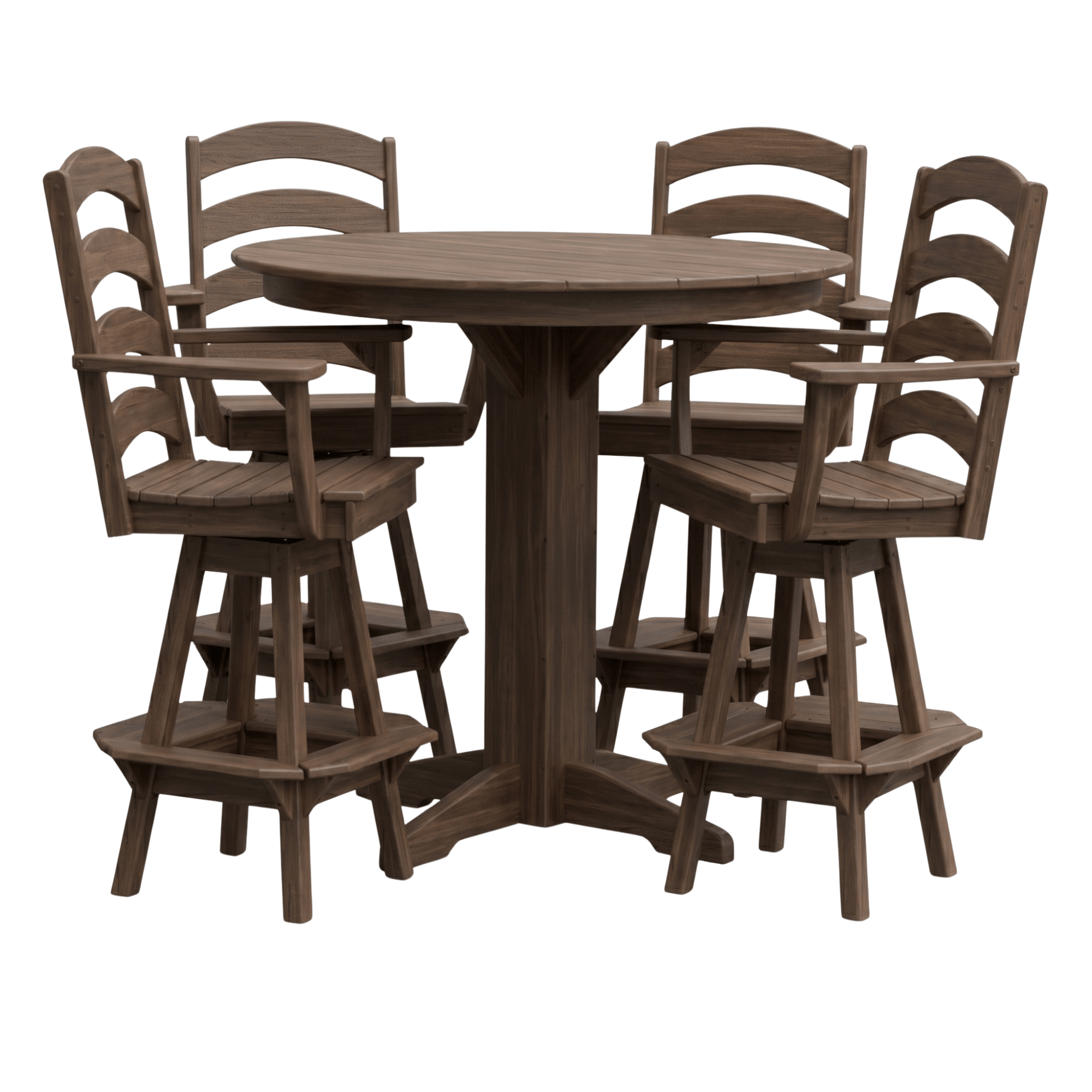 Keystone Amish Co. Poly Composite Josie 5-Piece Bar Dining Set with Round Table