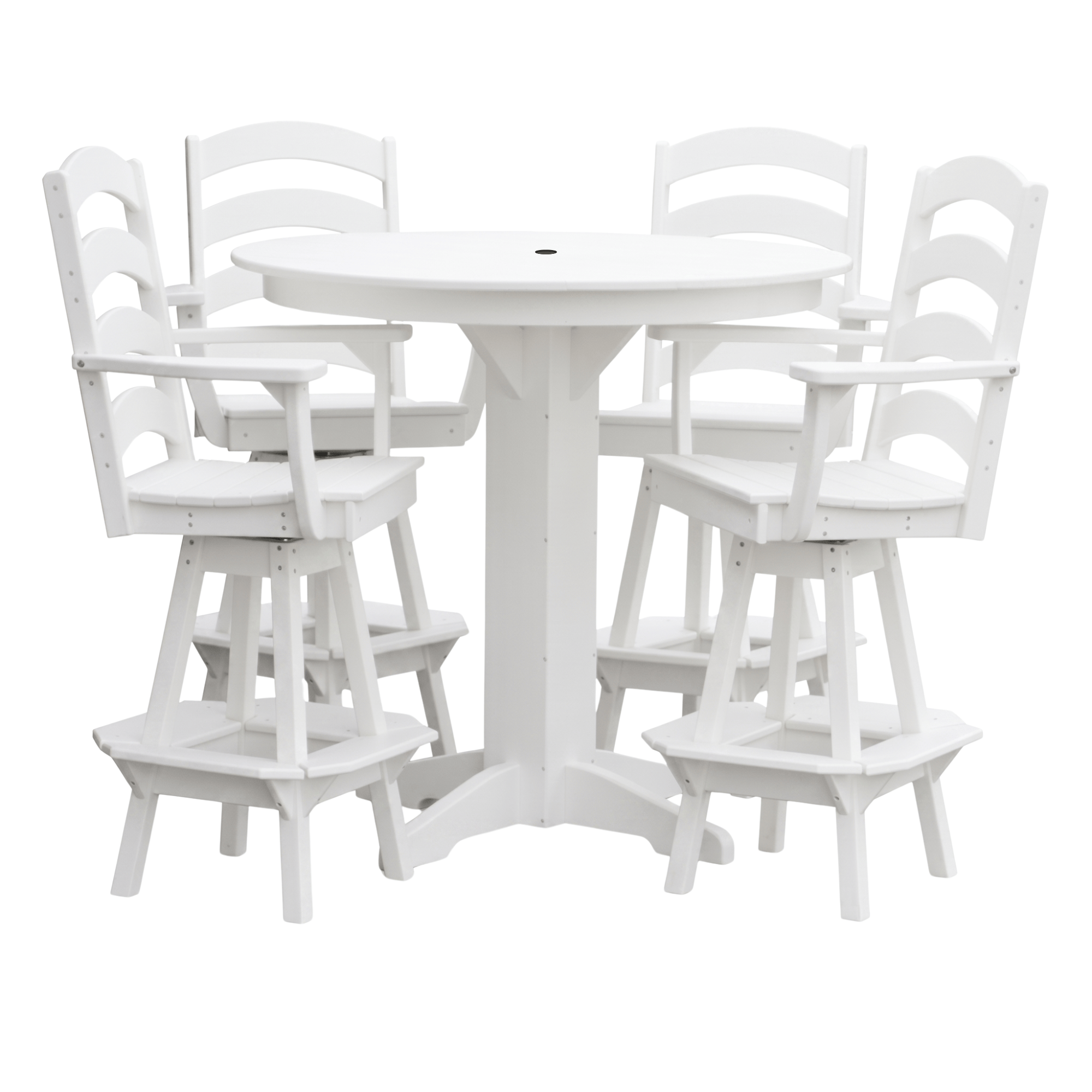 Keystone Amish Co. Poly Composite Josie 5-Piece Bar Dining Set with Round Table