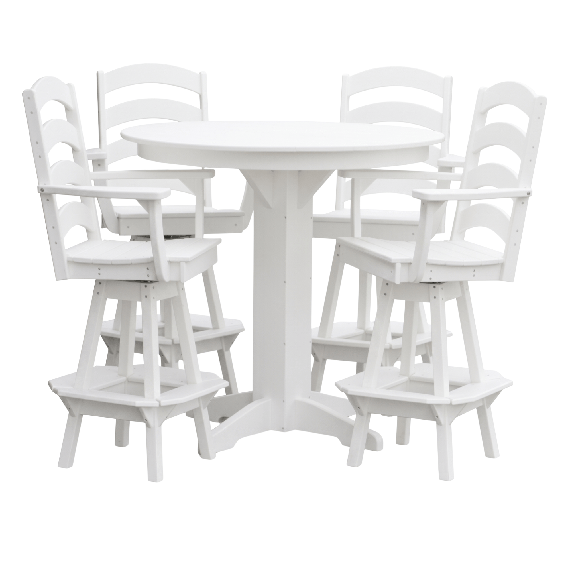Keystone Amish Co. Poly Composite Josie 5-Piece Bar Dining Set with Round Table