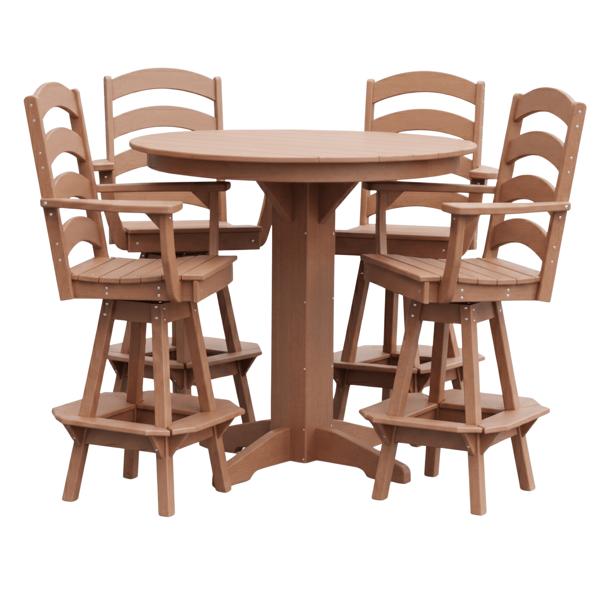 Keystone Amish Co. Poly Composite Josie 5-Piece Bar Dining Set with Round Table