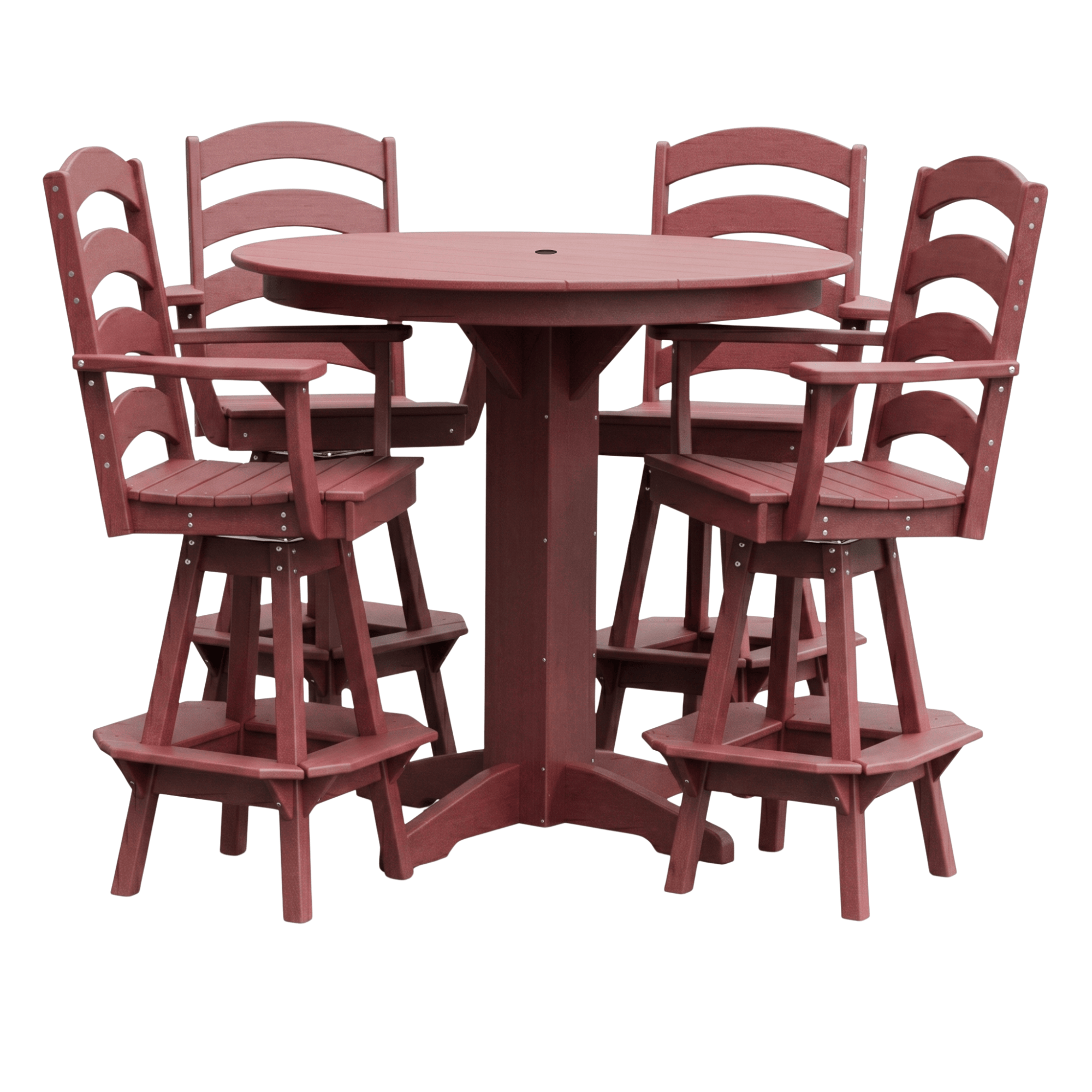 Keystone Amish Co. Poly Composite Josie 5-Piece Bar Dining Set with Round Table