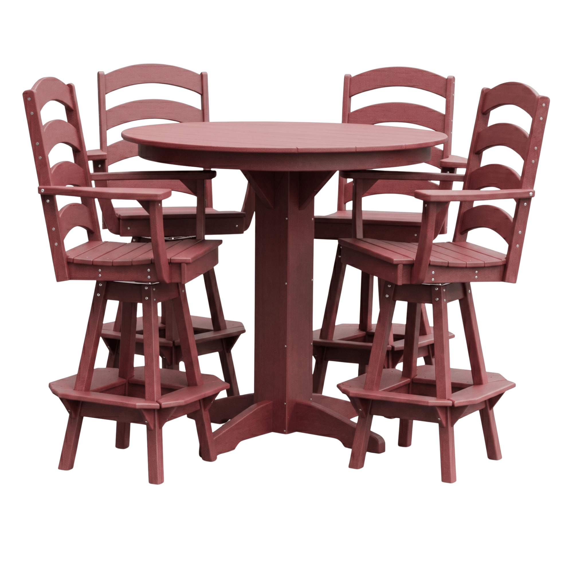 Keystone Amish Co. Poly Composite Josie 5-Piece Bar Dining Set with Round Table