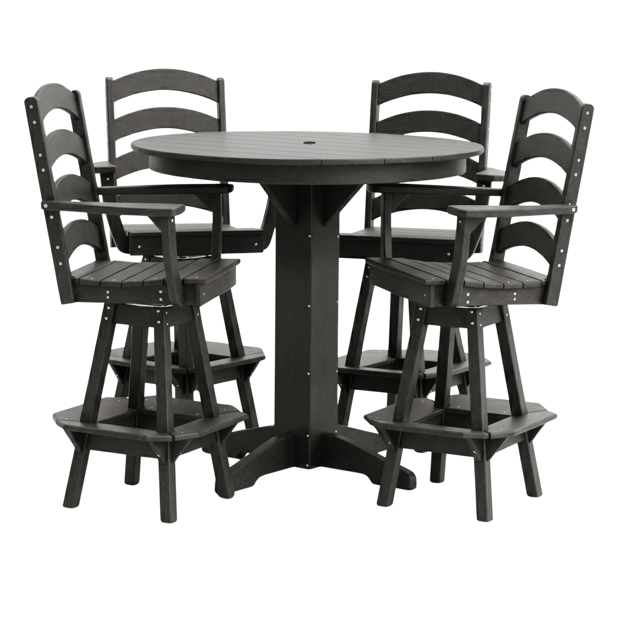 Keystone Amish Co. Poly Composite Josie 5-Piece Bar Dining Set with Round Table