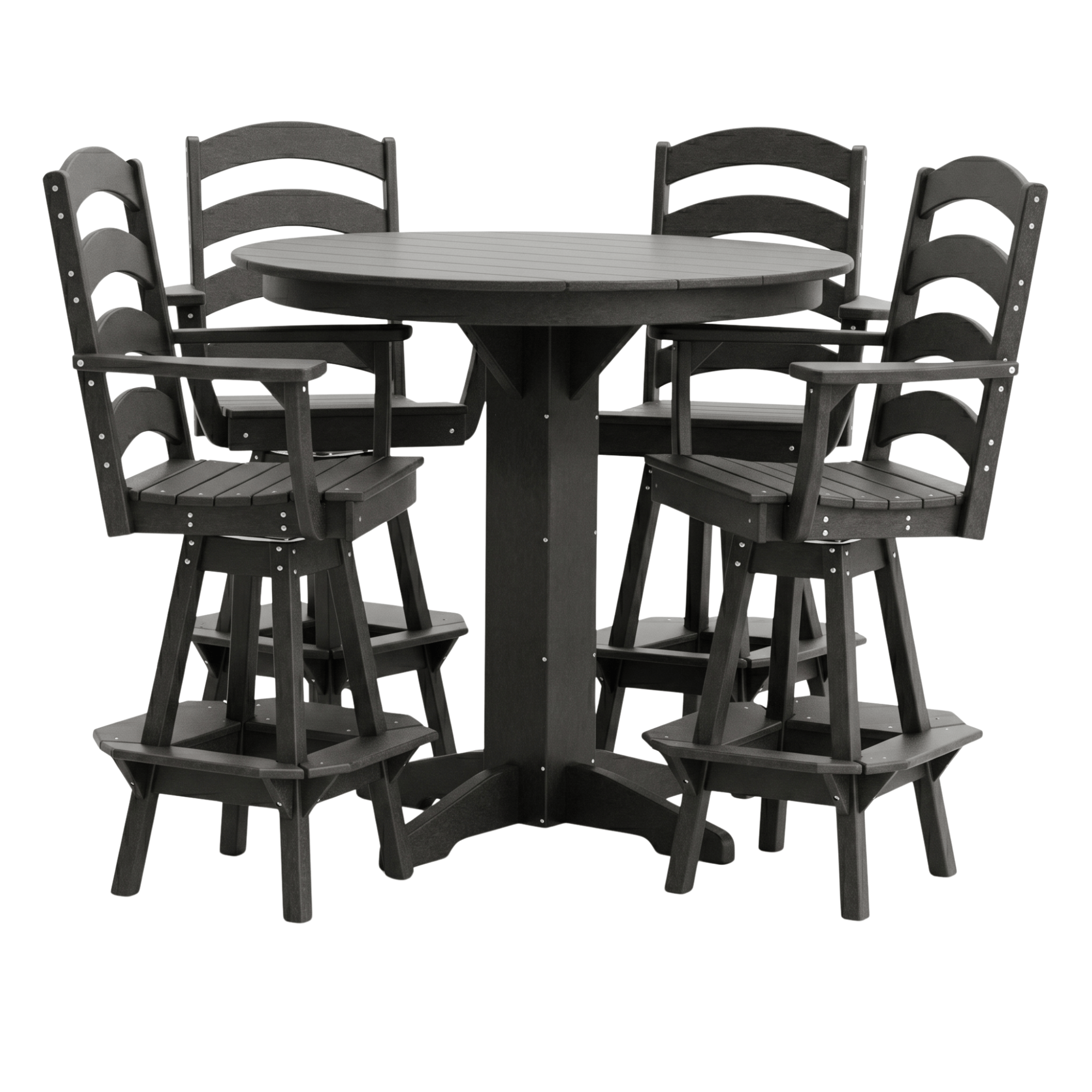 Keystone Amish Co. Poly Composite Josie 5-Piece Bar Dining Set with Round Table