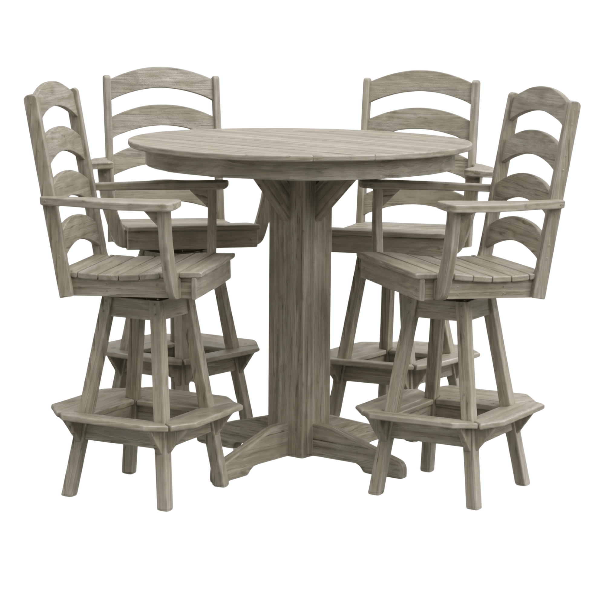Keystone Amish Co. Poly Composite Josie 5-Piece Bar Dining Set with Round Table