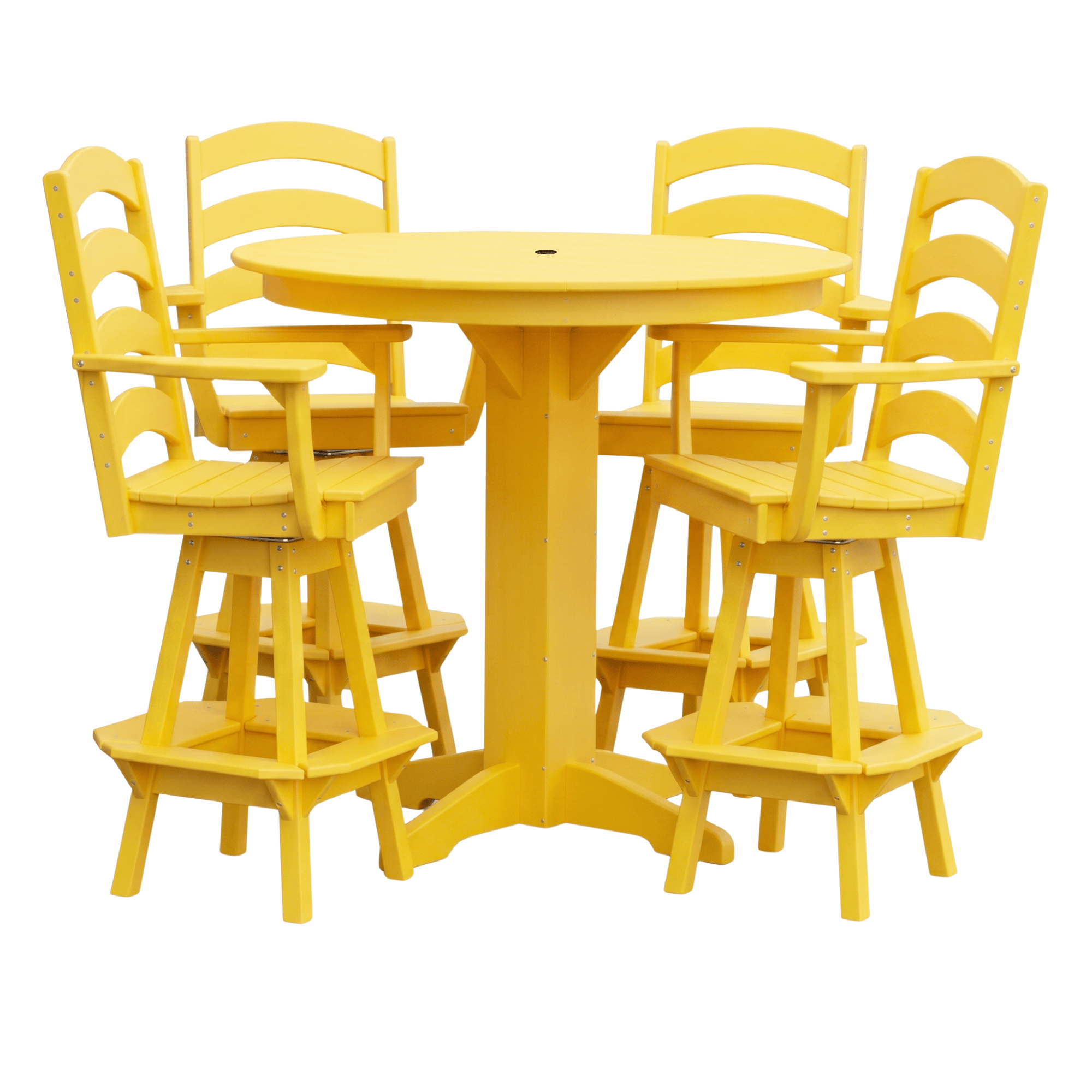 Keystone Amish Co. Poly Composite Josie 5-Piece Bar Dining Set with Round Table