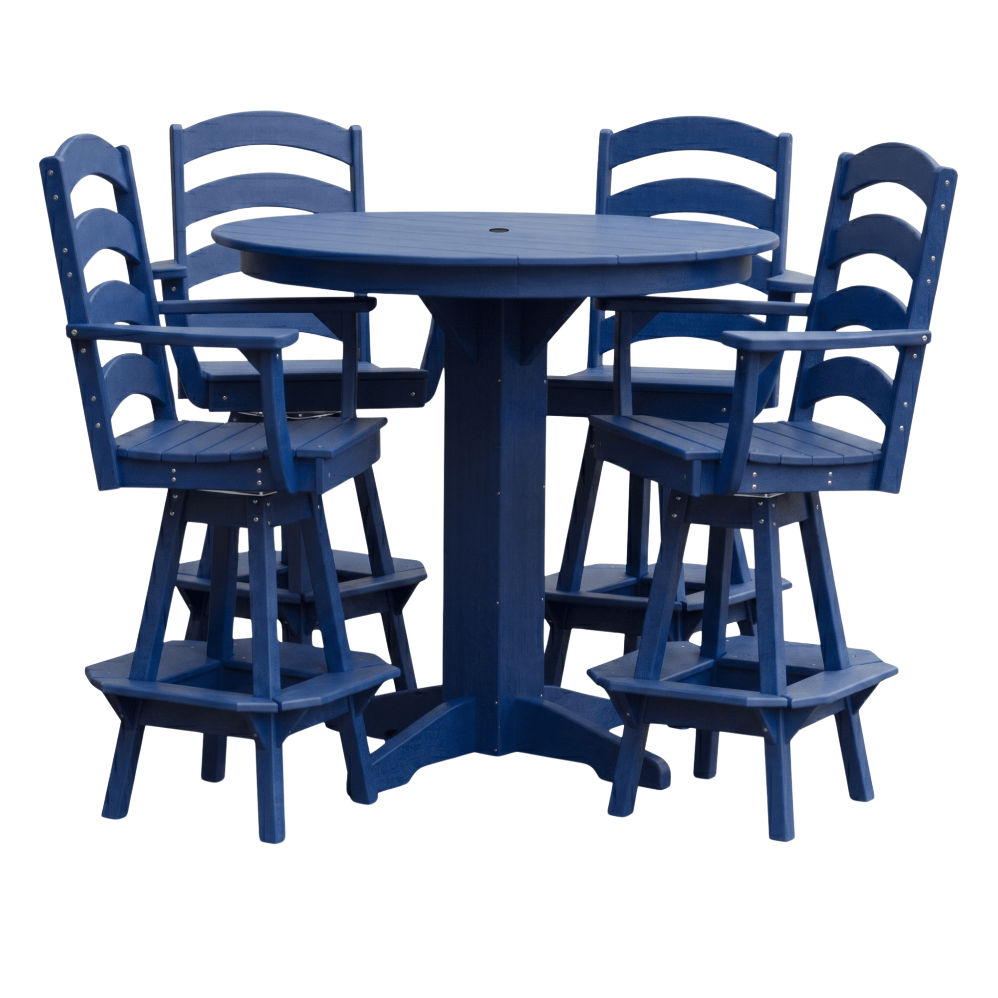 Keystone Amish Co. Poly Composite Josie 5-Piece Bar Dining Set with Round Table